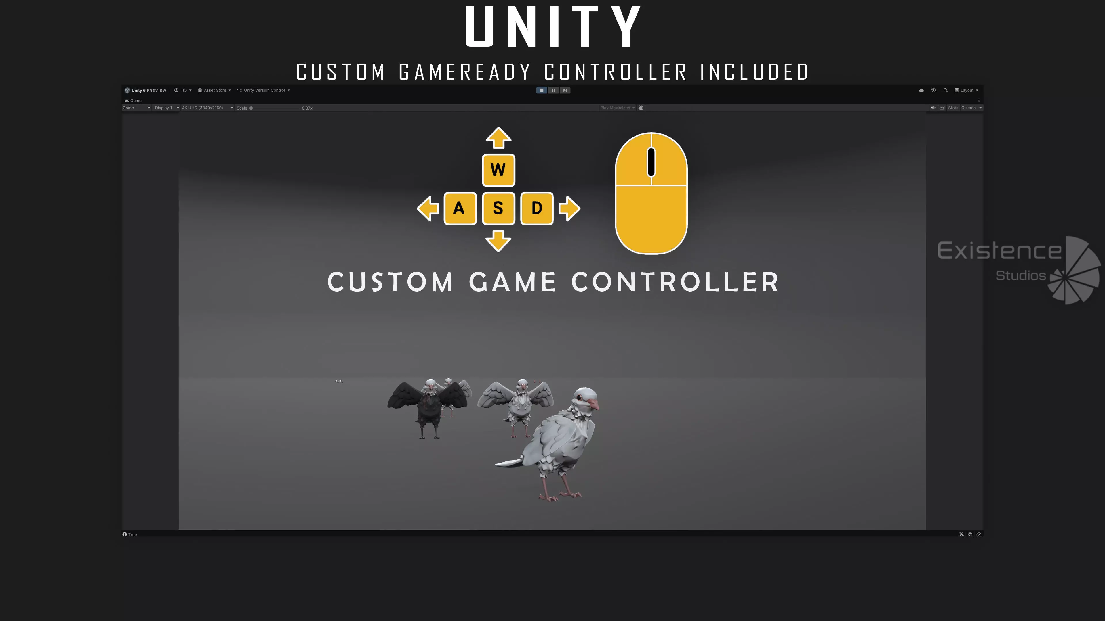 White Pigeon - Flying System - Bird Behavior Low-poly 3D model_22