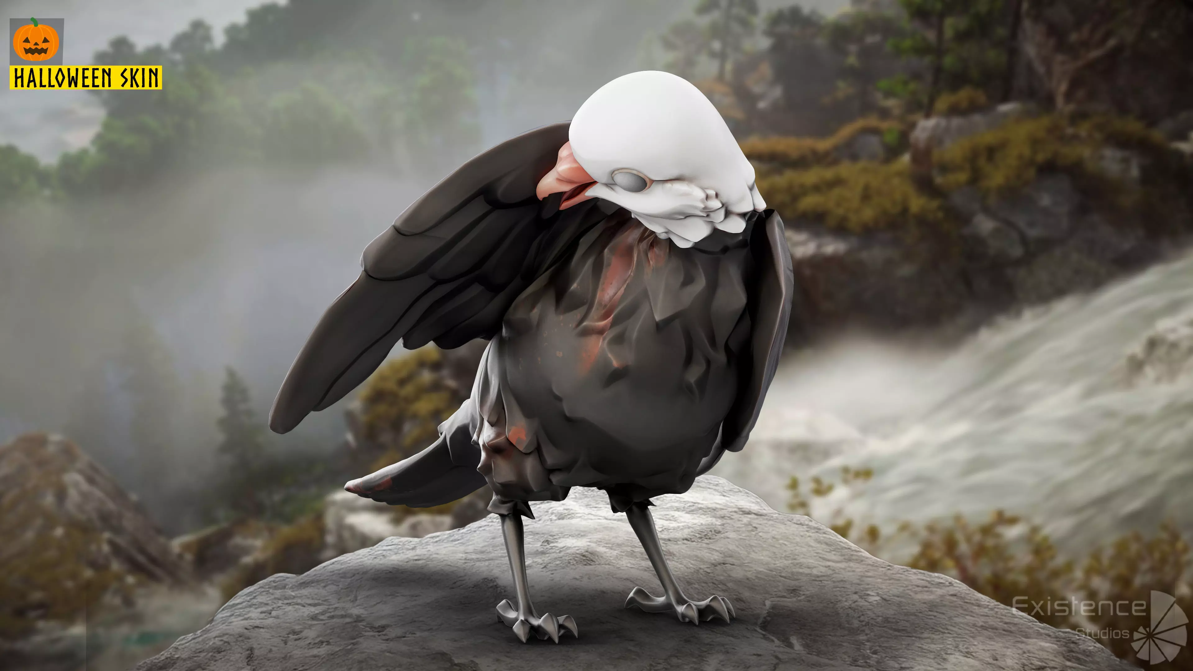 White Pigeon - Flying System - Bird Behavior Low-poly 3D model_7