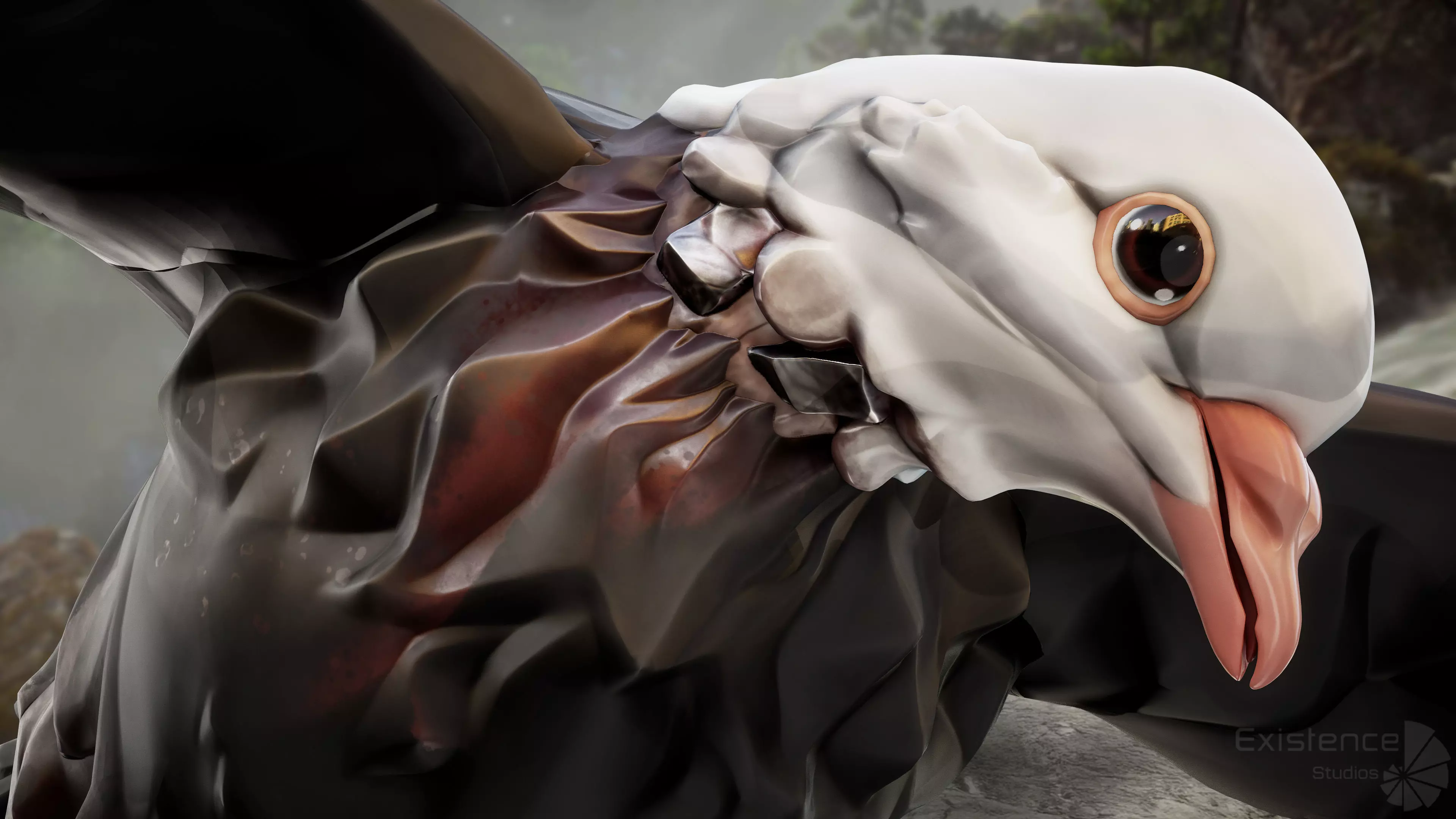 White Pigeon - Flying System - Bird Behavior Low-poly 3D model_8