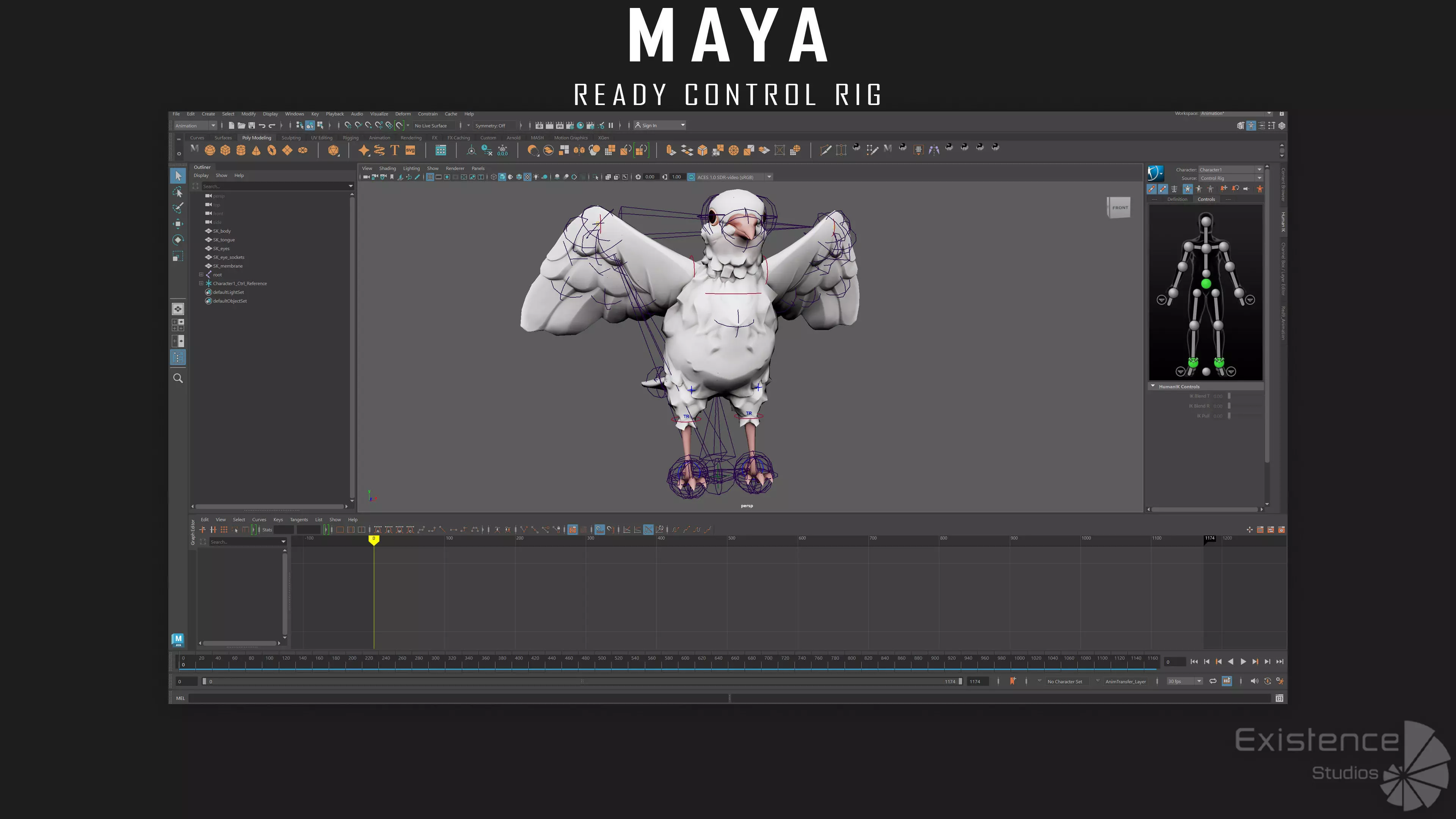 White Pigeon - Flying System - Bird Behavior Low-poly 3D model_16