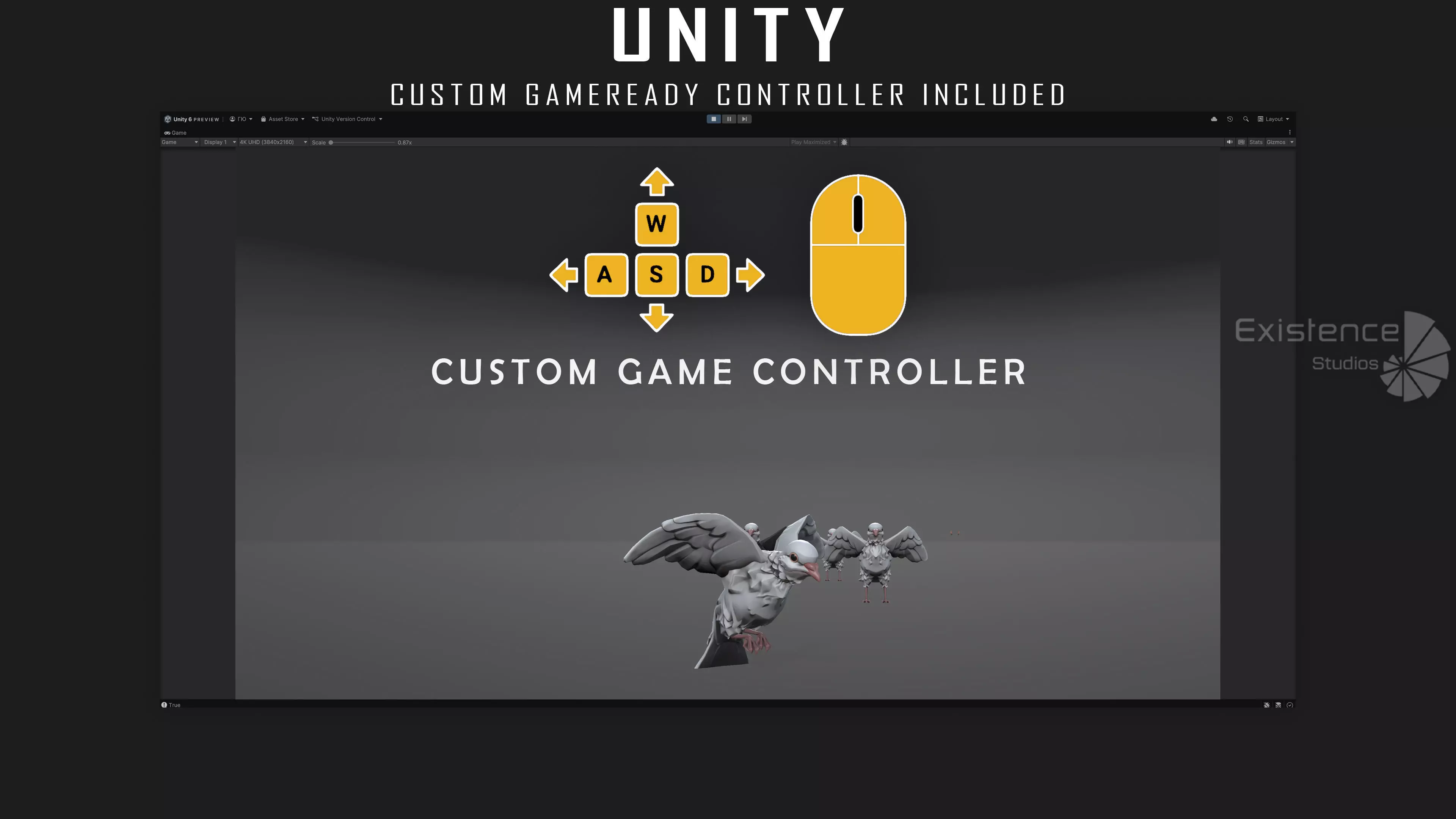 White Pigeon - Flying System - Bird Behavior Low-poly 3D model_23