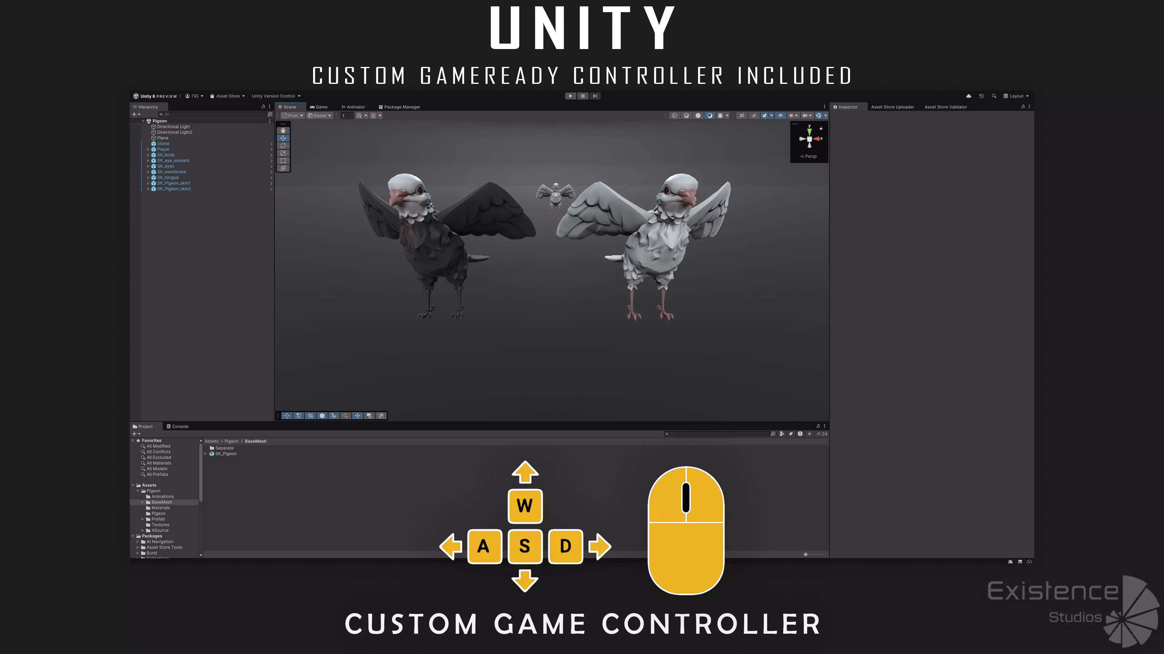 White Pigeon - Flying System - Bird Behavior Low-poly 3D model_26