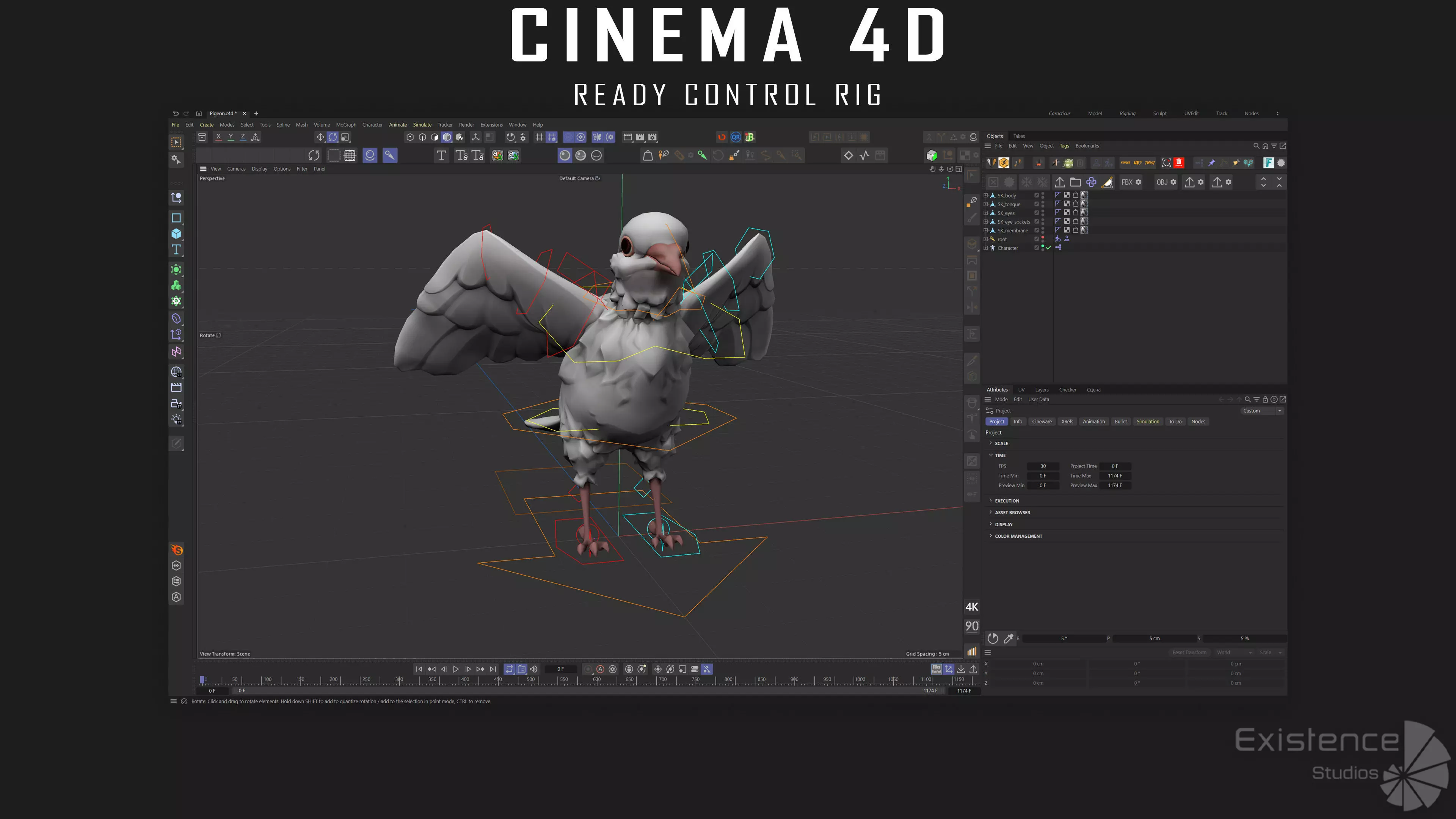 White Pigeon - Flying System - Bird Behavior Low-poly 3D model_14