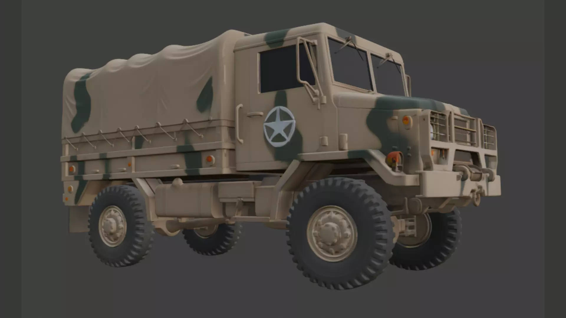 Military Cargo Truck 3D Model 3D model_4