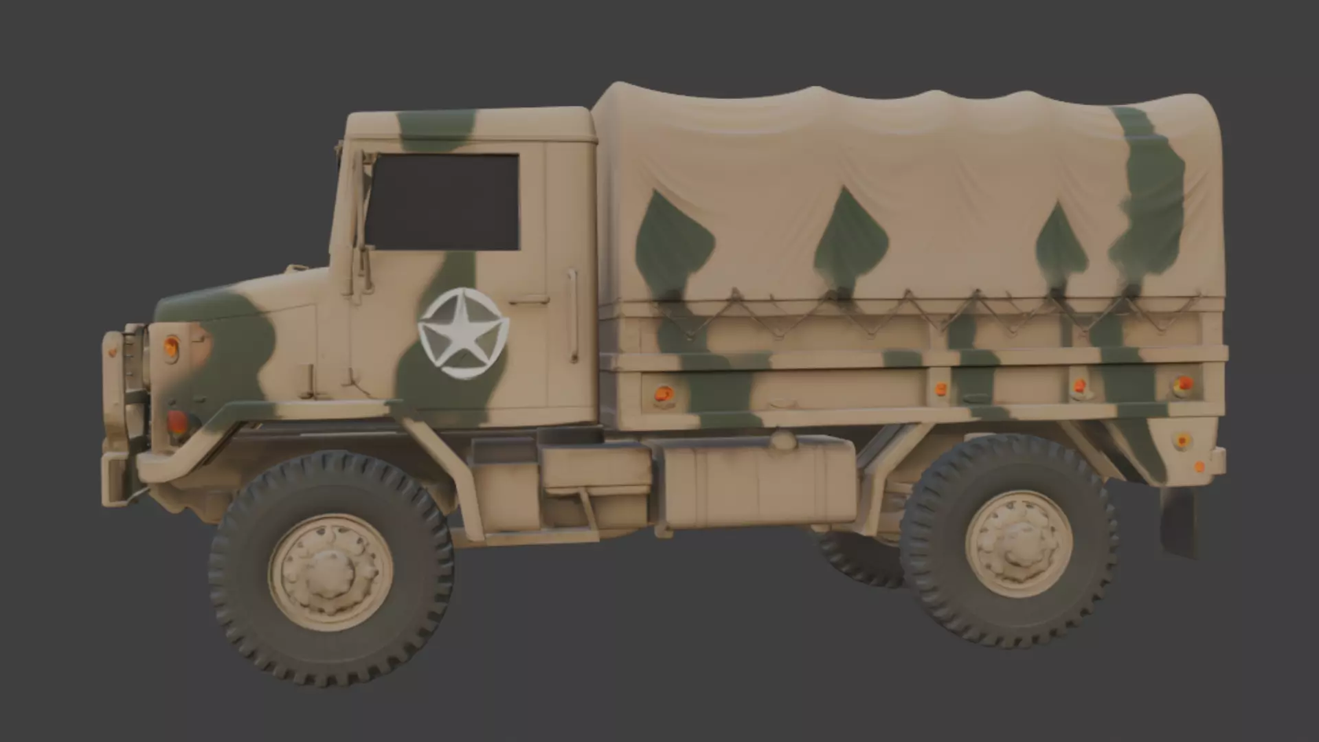 Military Cargo Truck 3D Model 3D model_1