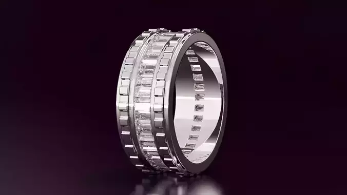 Channel Set Baguette straight cut eternity ring N05 1938CT EU54