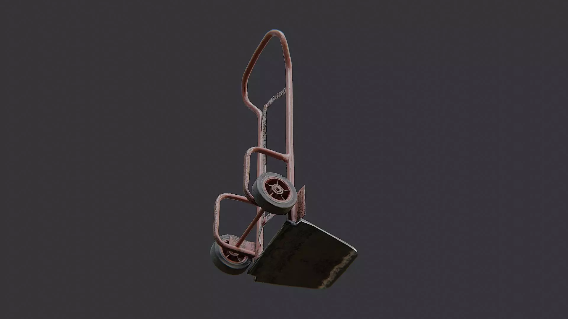 Industrial Hand Dolly Cart Low-poly 3D model_5