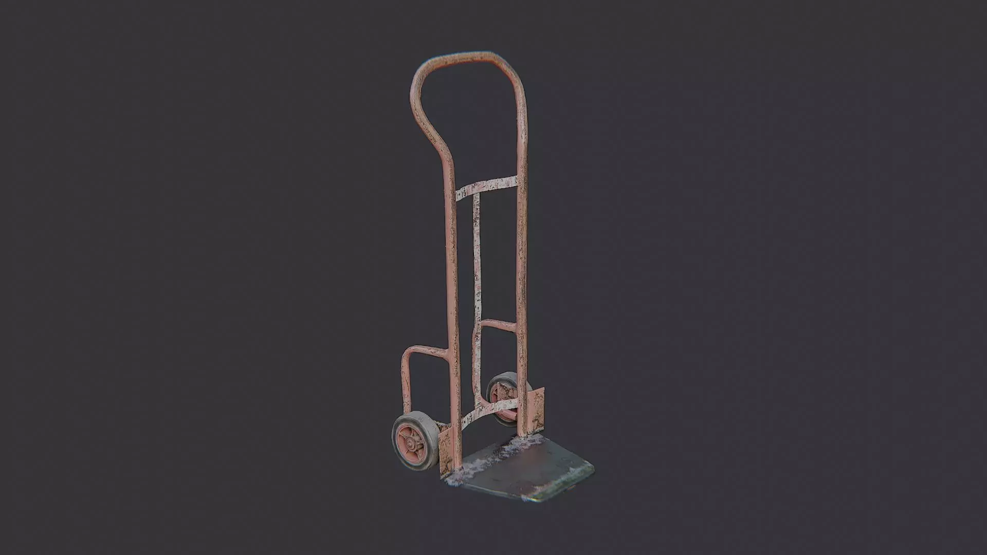Industrial Hand Dolly Cart Low-poly 3D model_2