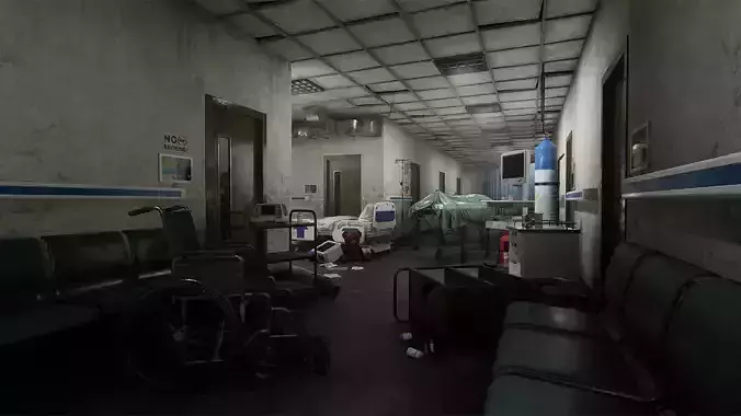 Hospital Horror Free low-poly 3D model