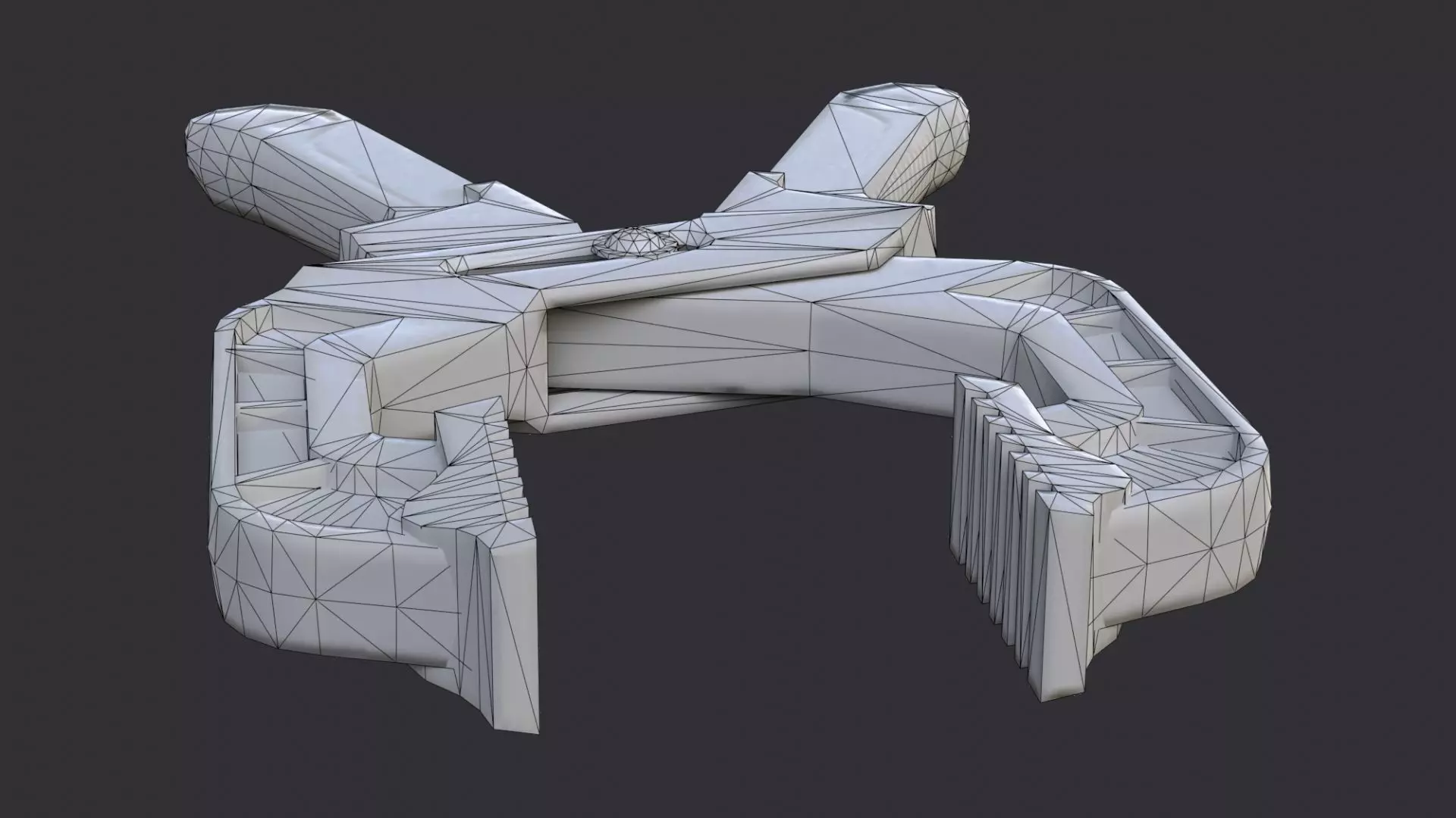 industrial hand clamp with red jaws Low-poly 3D model_7