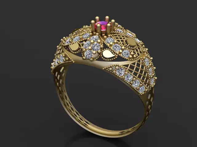 Luxury Diamond Emerald Ring 3d printable model 3D print model