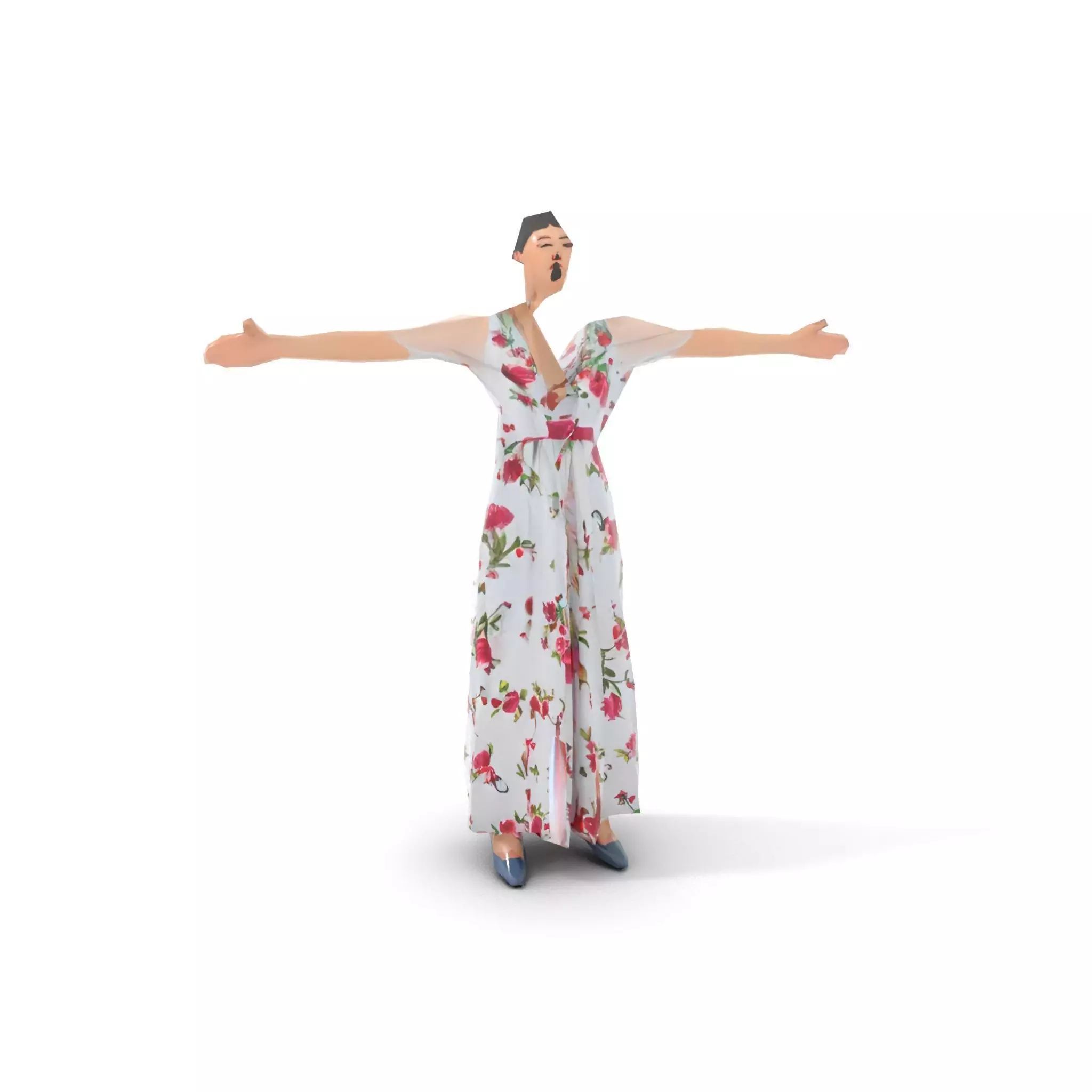Elegant Floral Dress model pack Low-poly 3D model_25