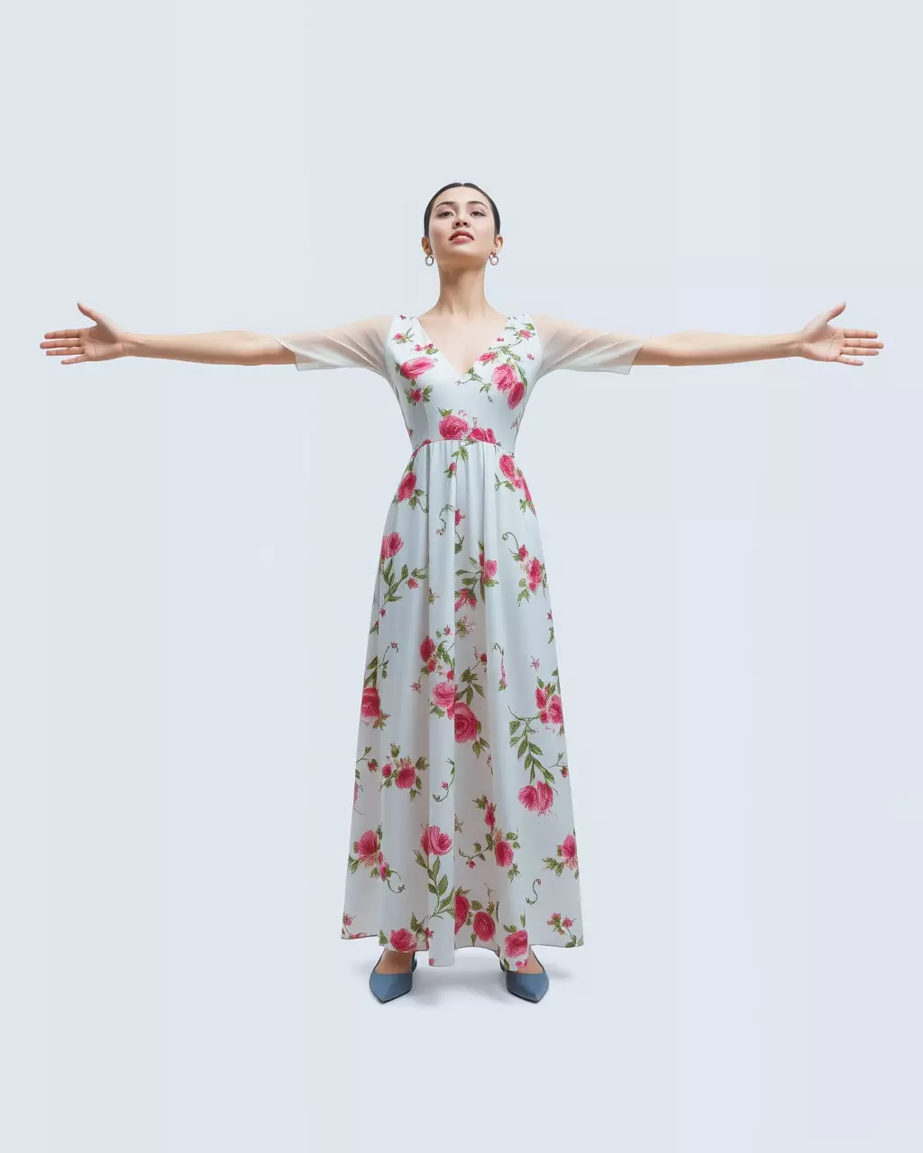 Elegant Floral Dress model pack Low-poly 3D model_2