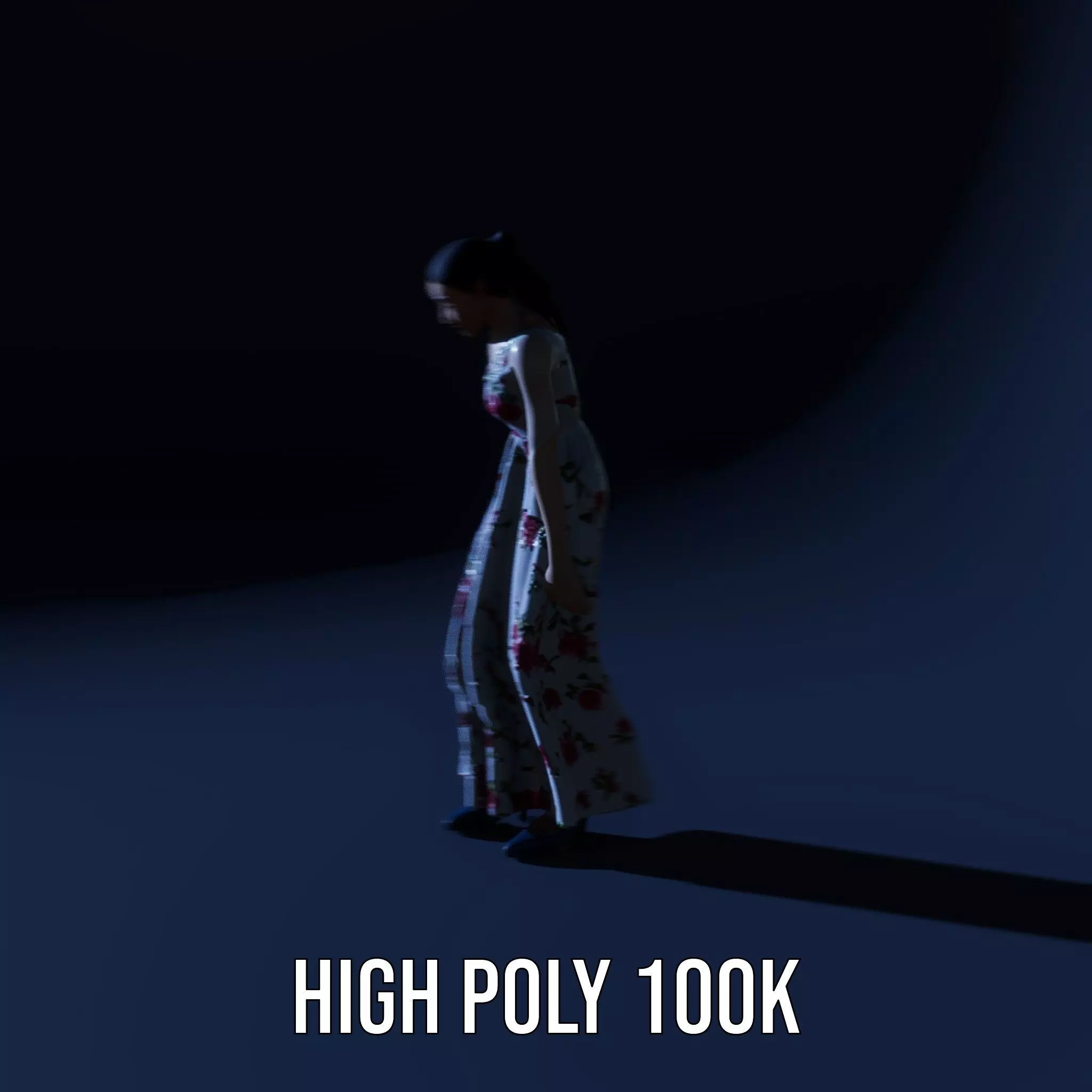 Elegant Floral Dress model pack Low-poly 3D model_8