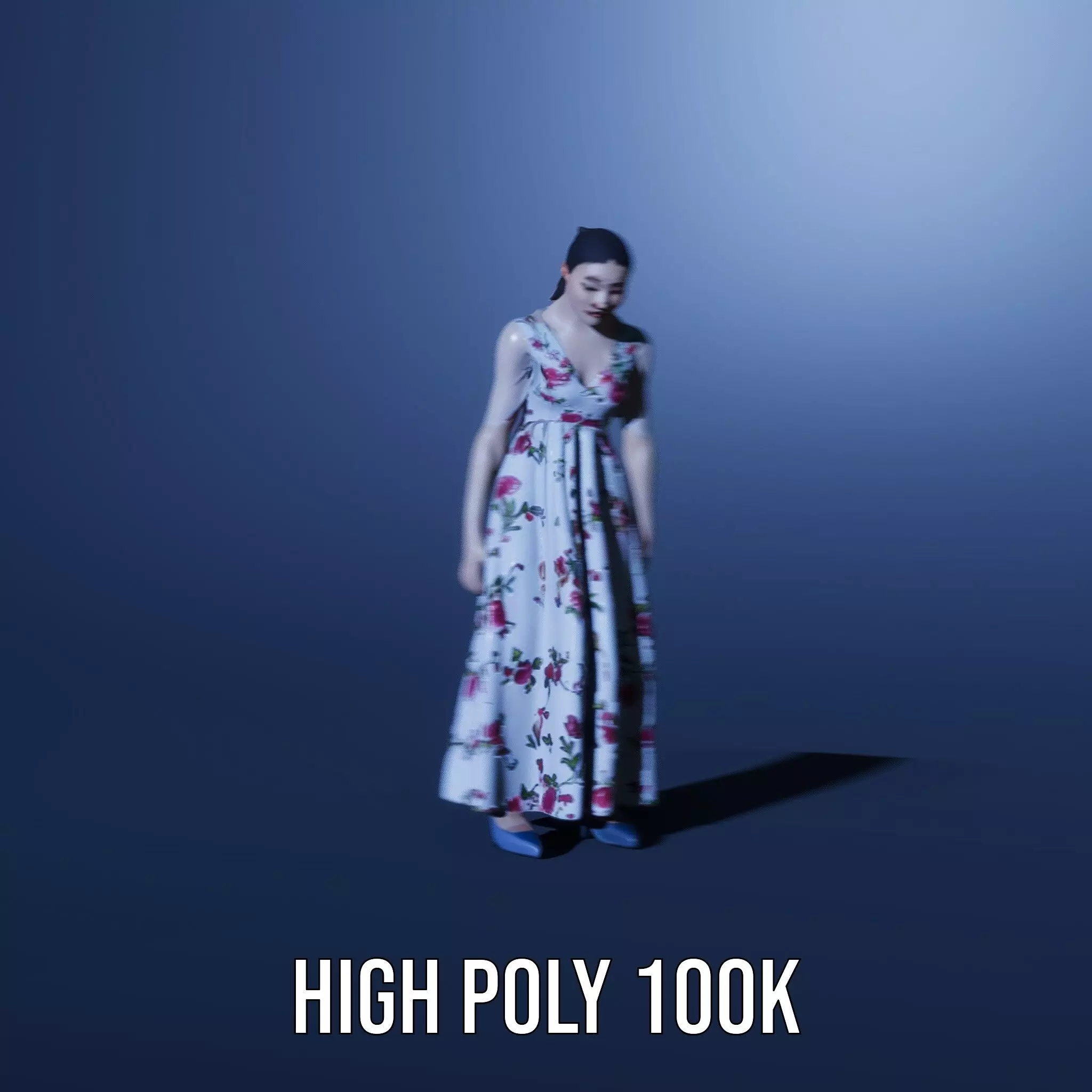Elegant Floral Dress model pack Low-poly 3D model_10