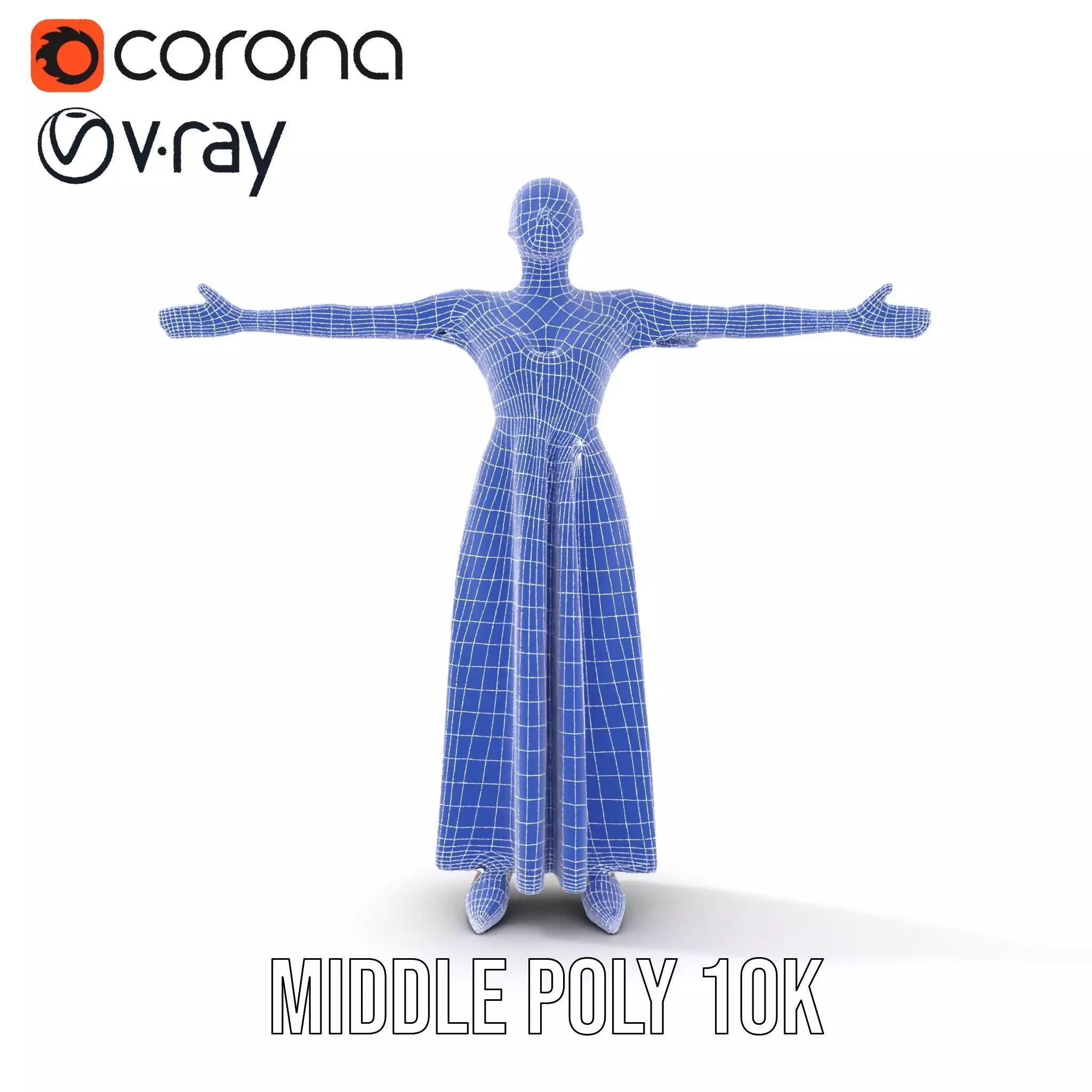 Elegant Floral Dress model pack Low-poly 3D model_29