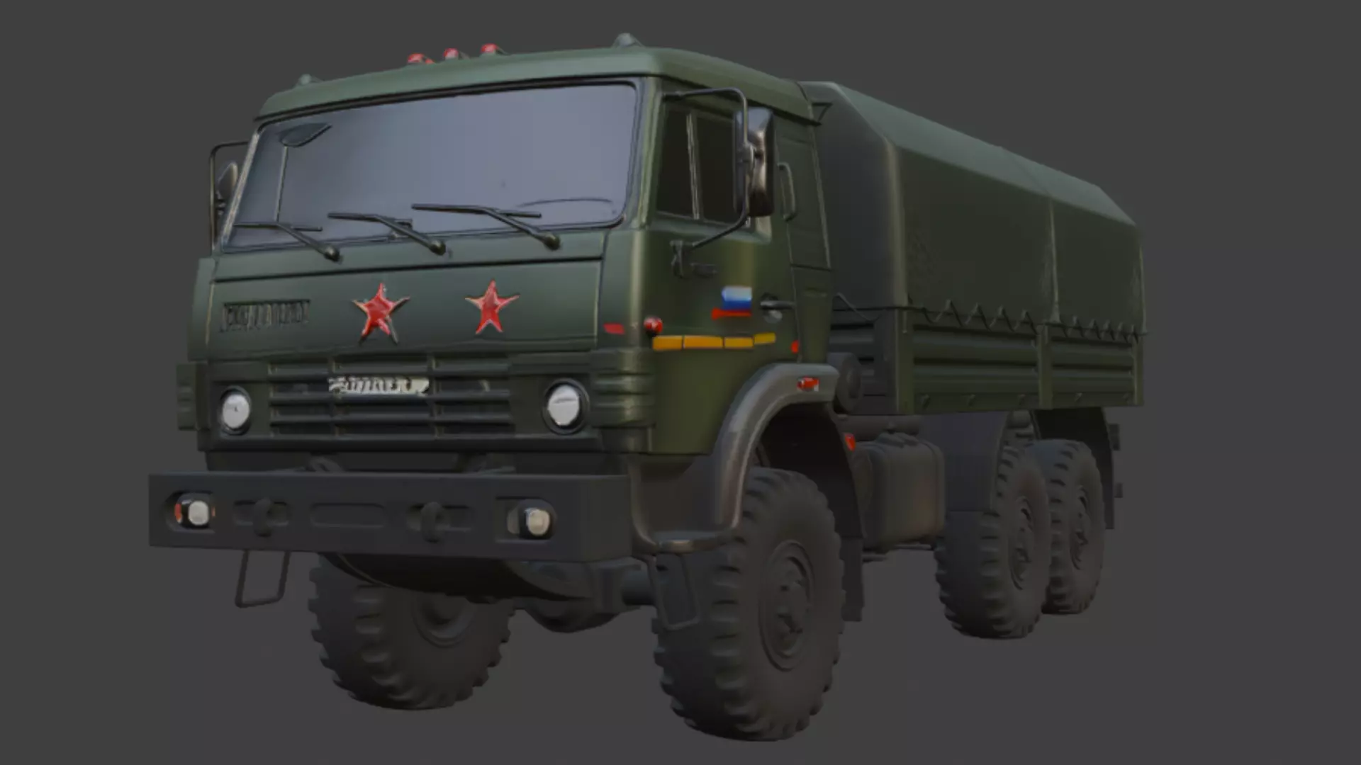 Ural Military Cargo Truck 3D Model 3D model_0
