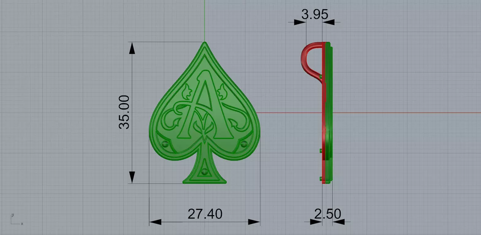 Ace Of Spades Pendant 3D print model_5