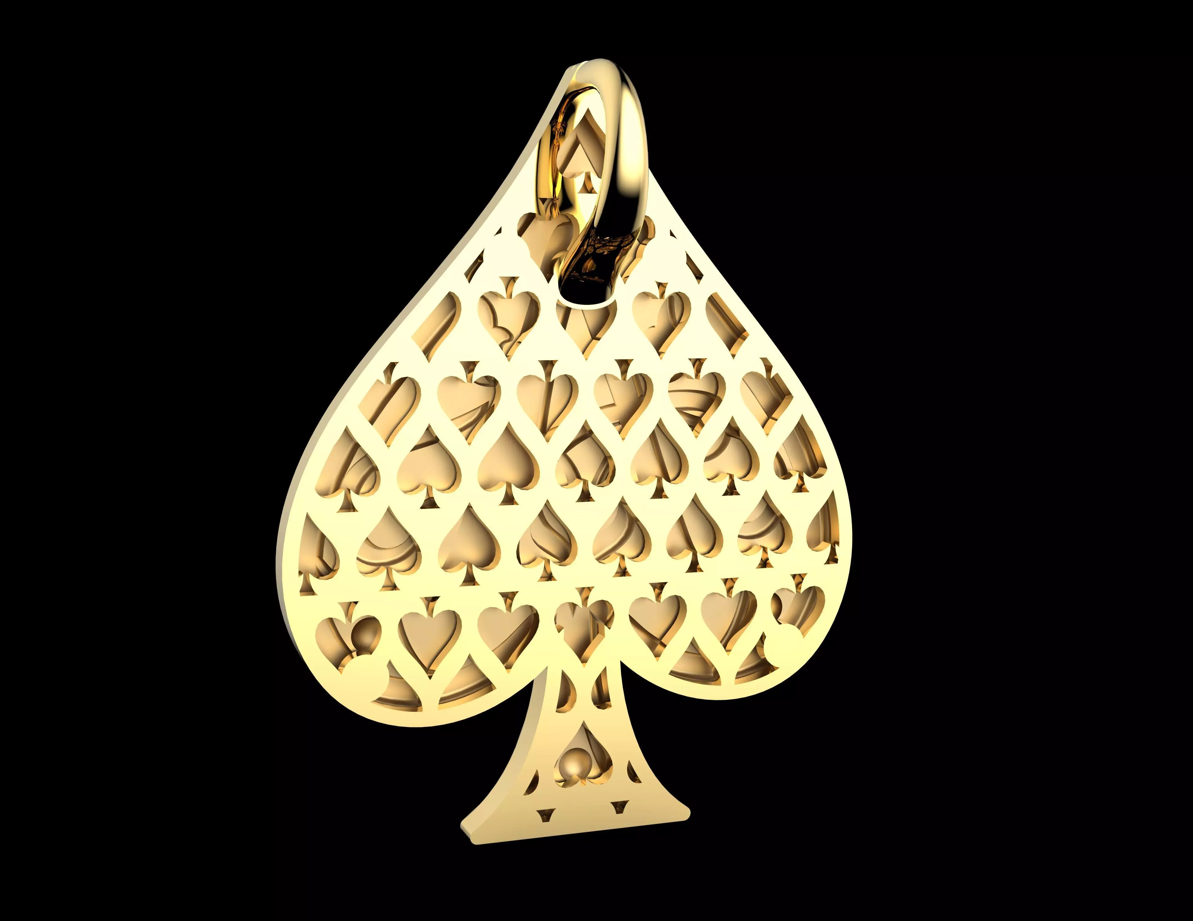 Ace Of Spades Pendant 3D print model_4
