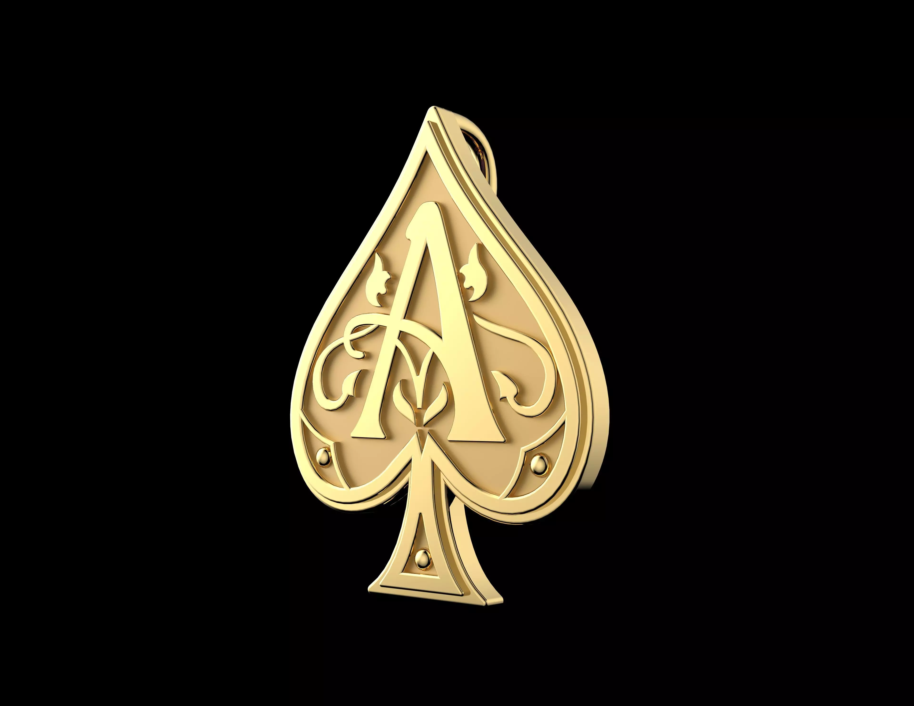 Ace Of Spades Pendant 3D print model_1