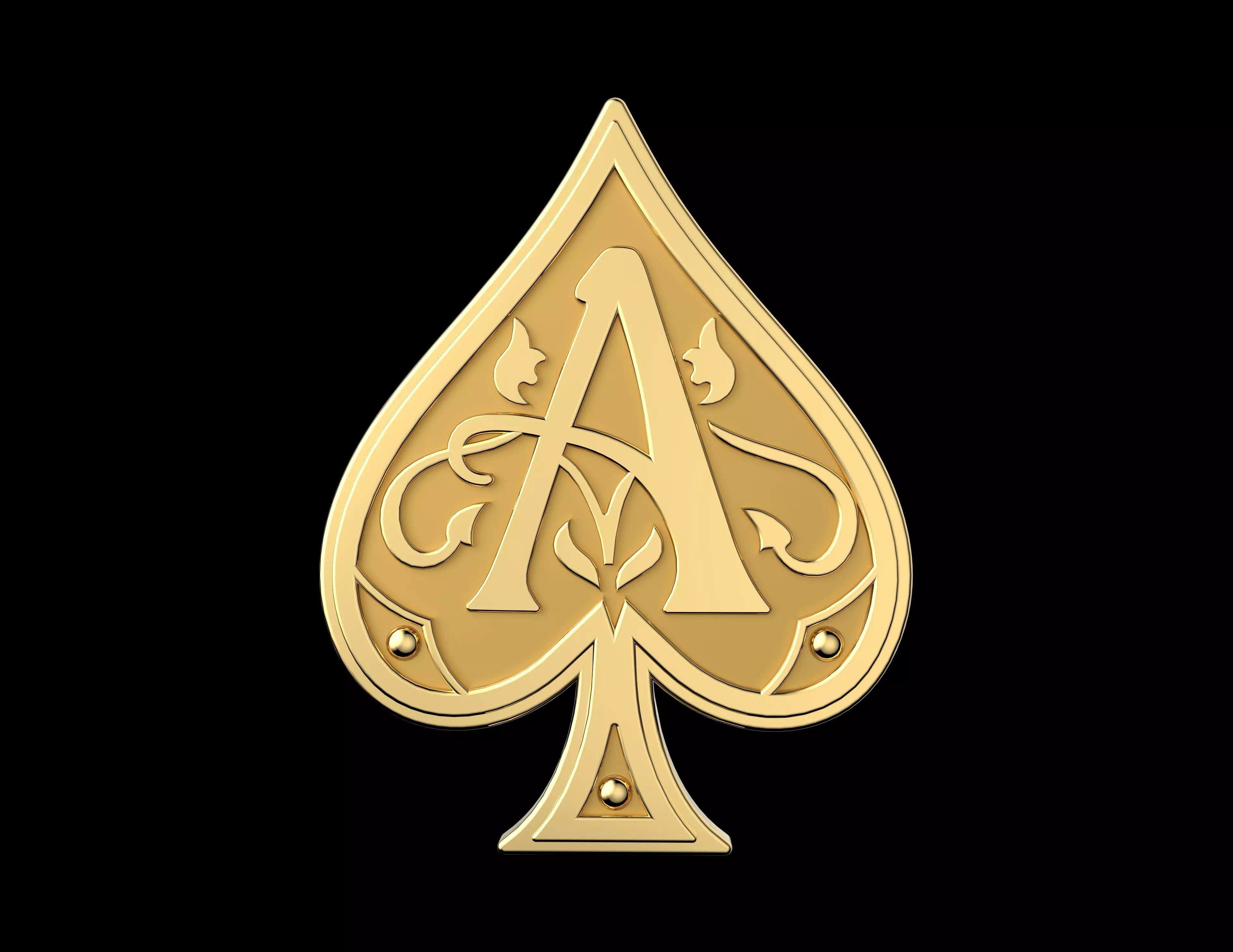 Ace Of Spades Pendant 3D print model_0