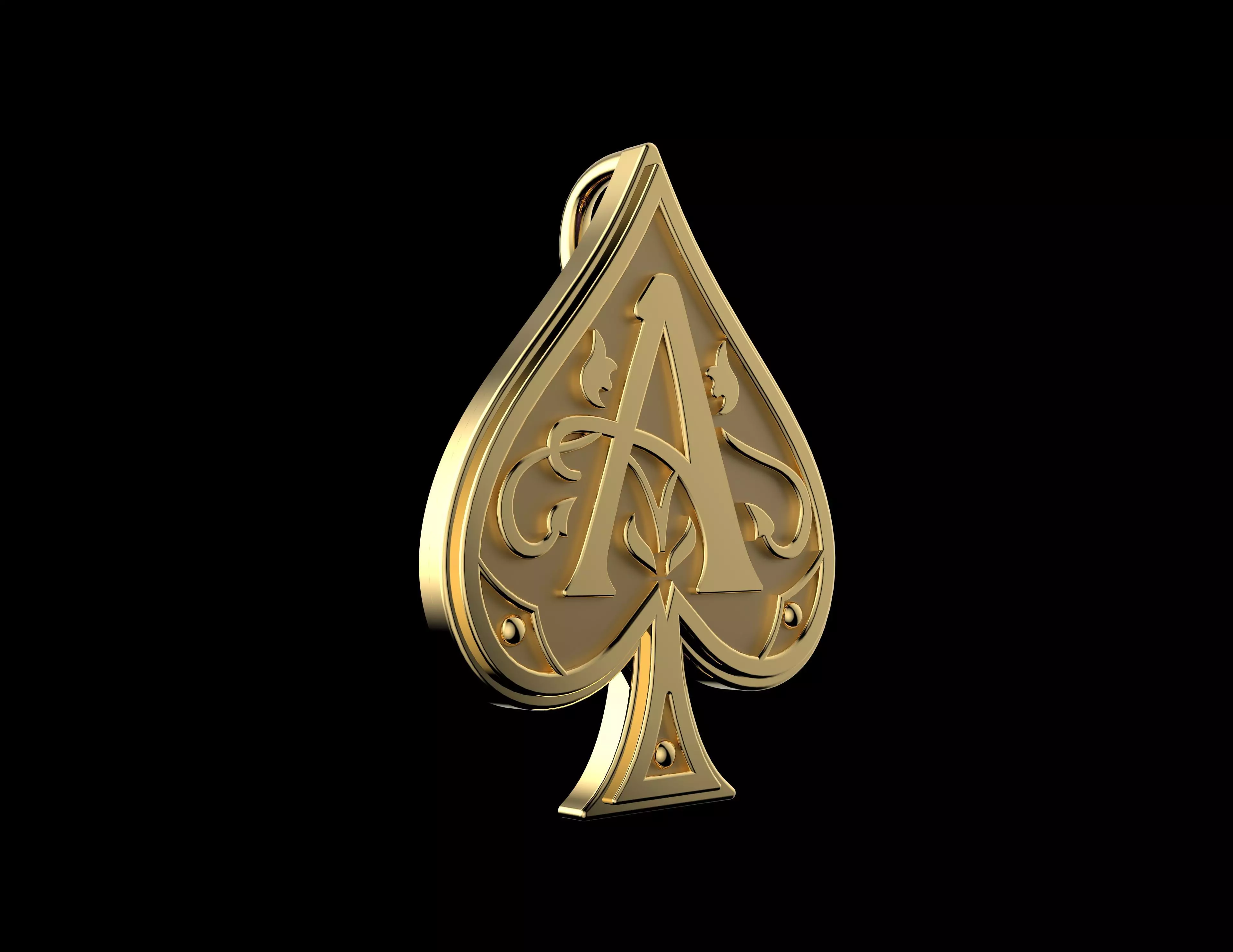 Ace Of Spades Pendant 3D print model_2