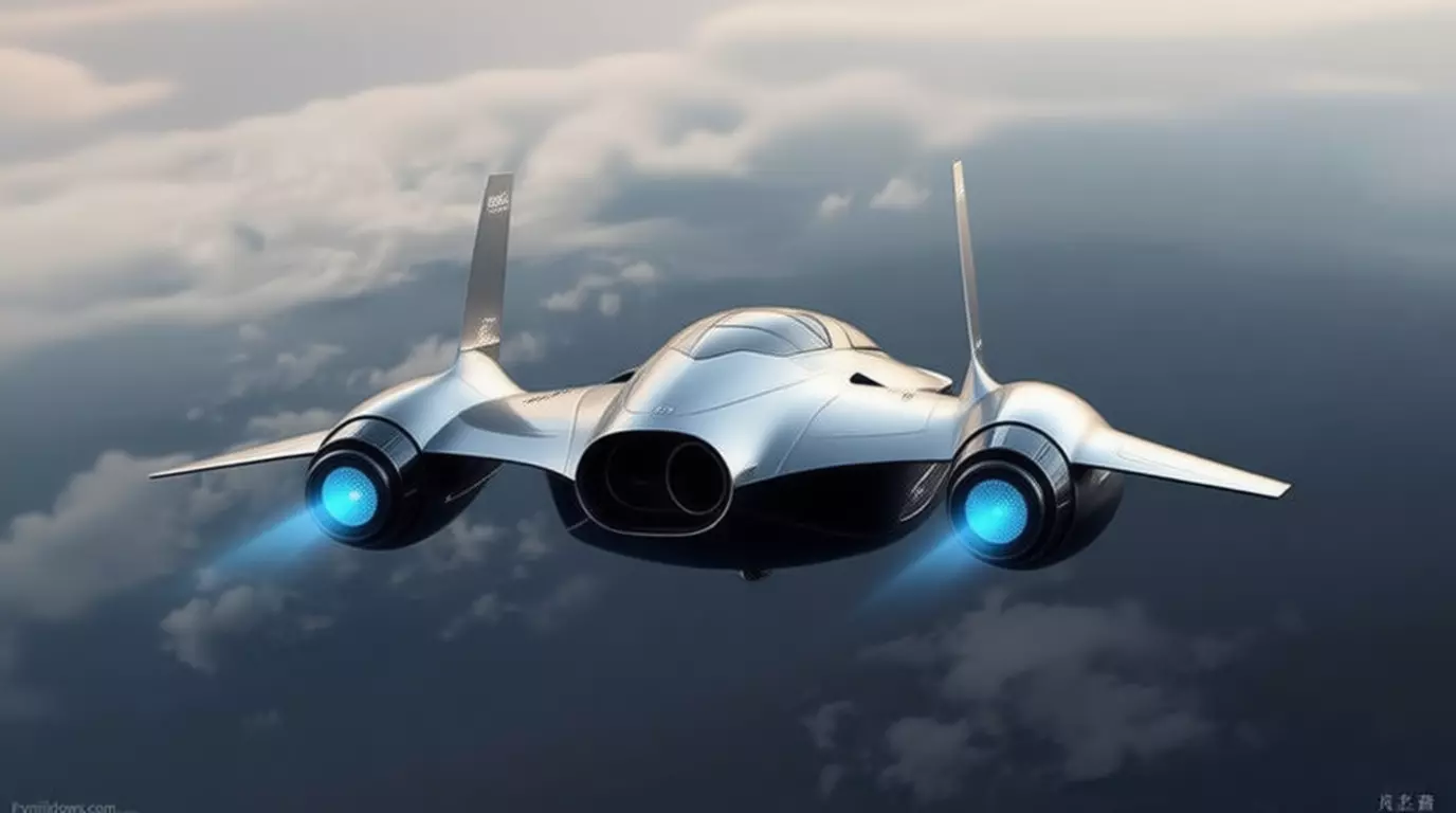 Futuristic Jet Supersonic Aircraft Glowing Engines Lowpoly Low-poly 3D model_3