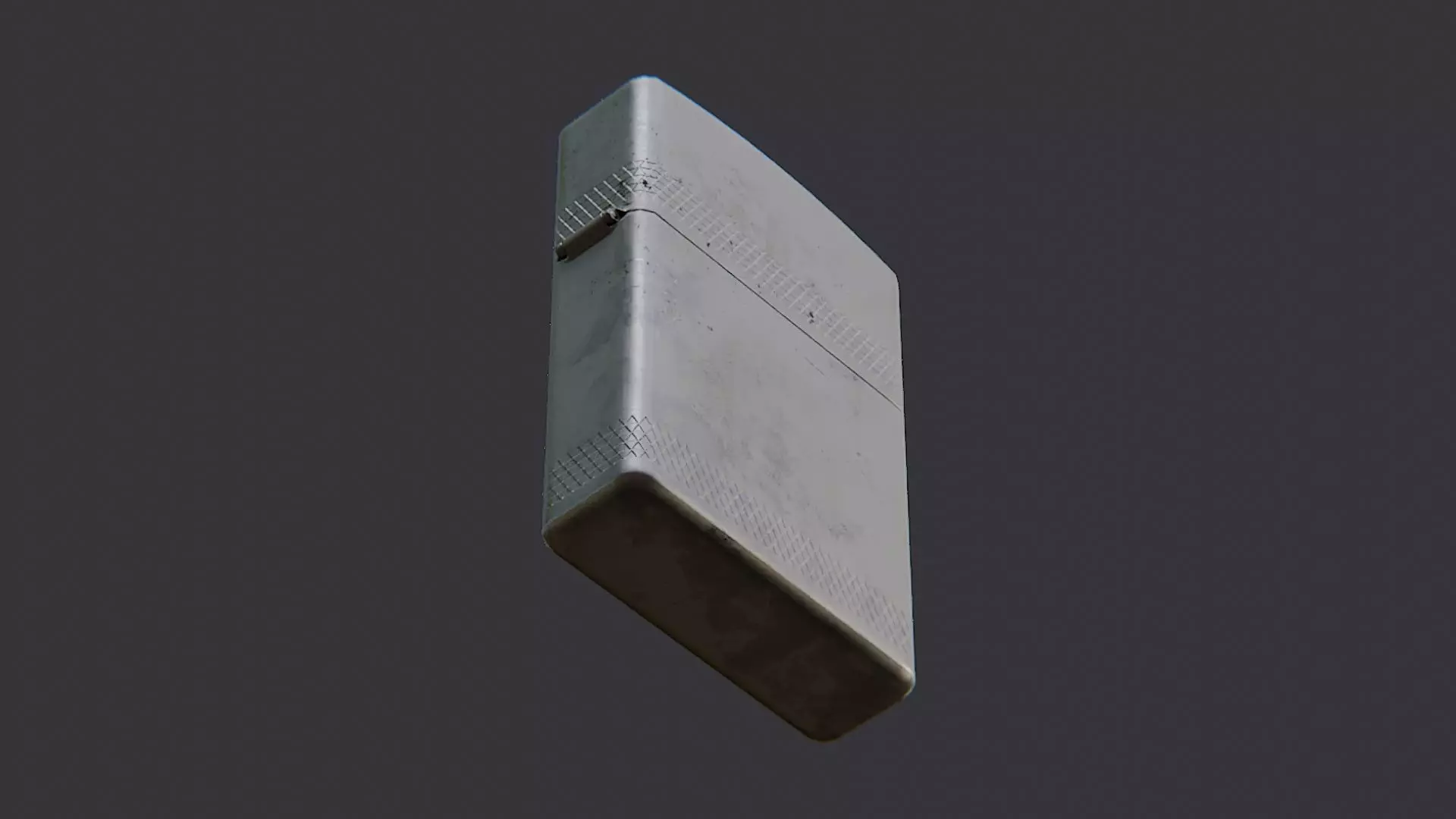 Weathered compact lighter with curved top Low-poly 3D model_5