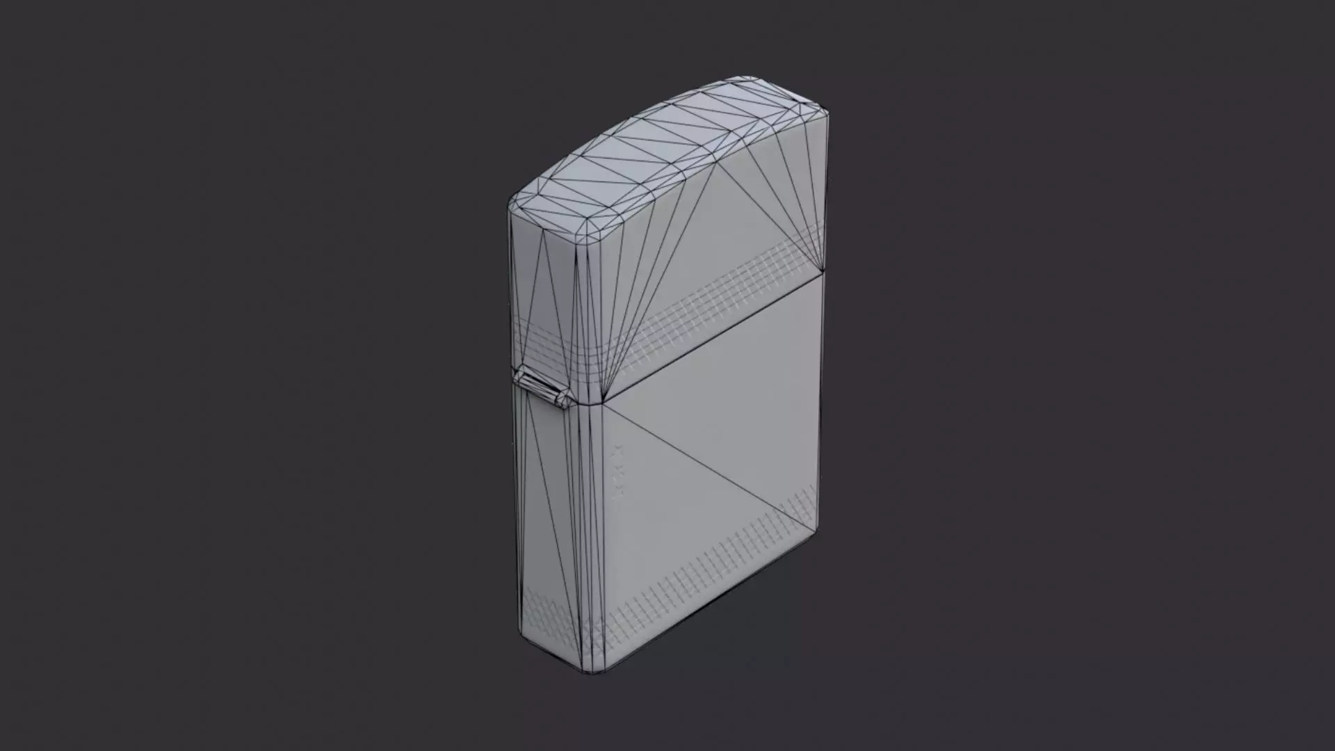 Weathered compact lighter with curved top Low-poly 3D model_7