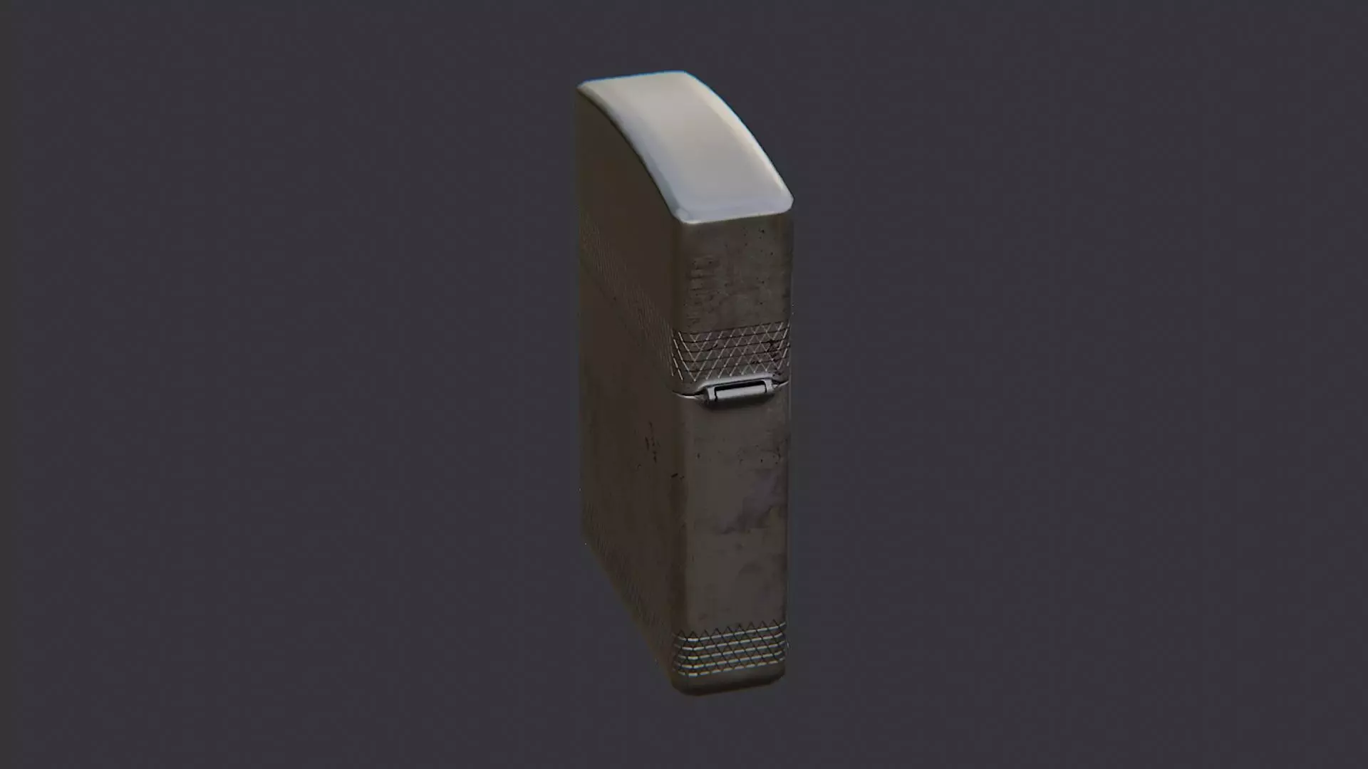 Weathered compact lighter with curved top Low-poly 3D model_1