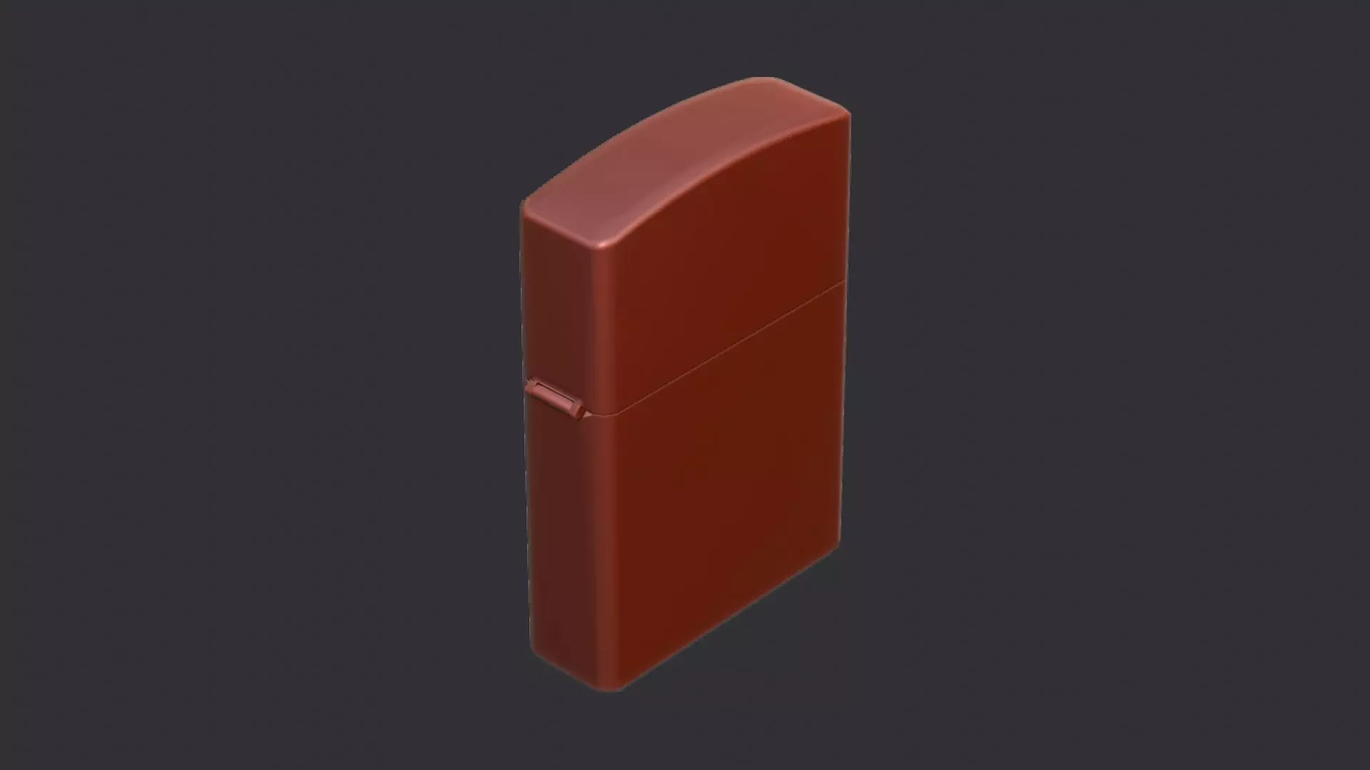 Weathered compact lighter with curved top Low-poly 3D model_6