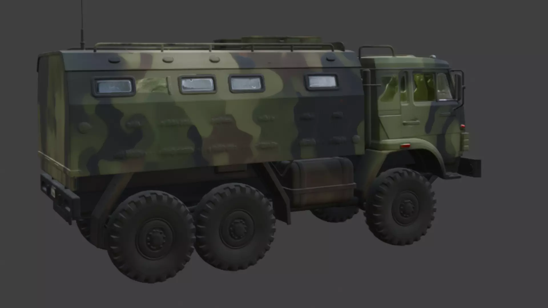 Damaged Military Truck 3D Model 3D model_3