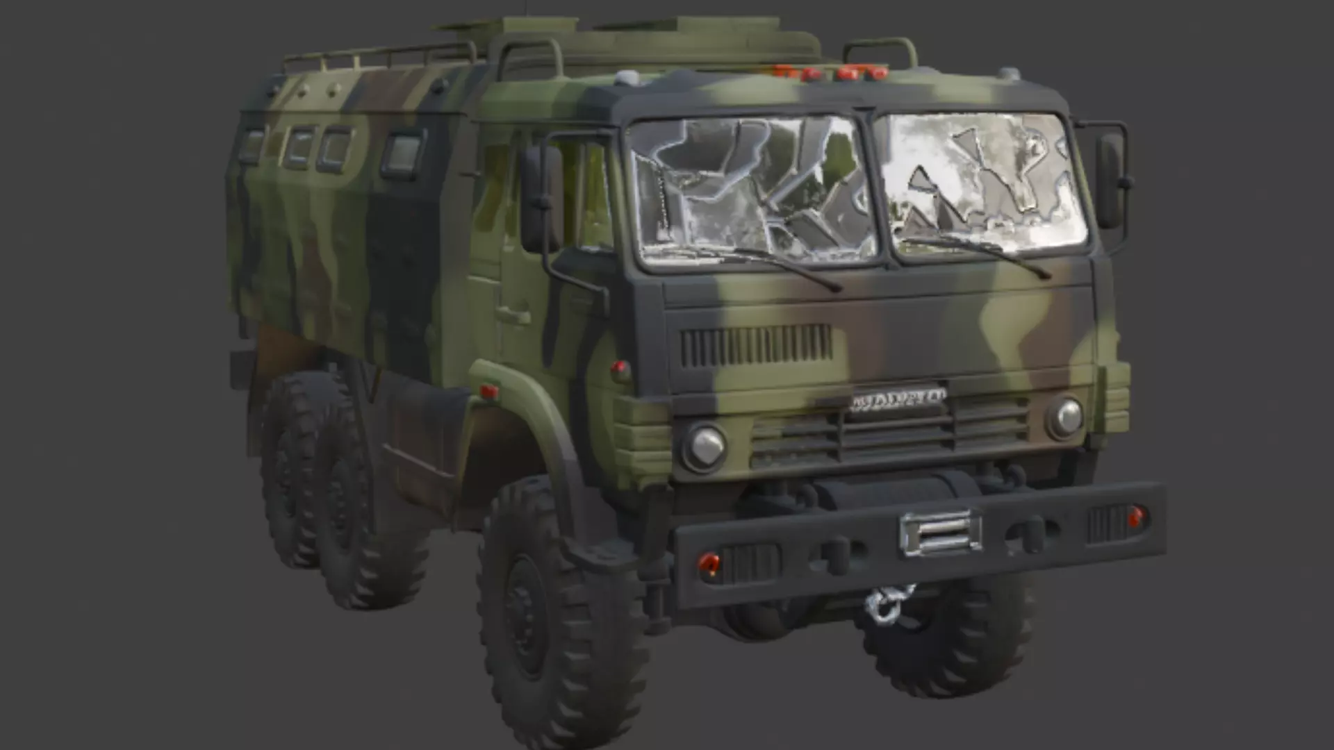 Damaged Military Truck 3D Model 3D model_4