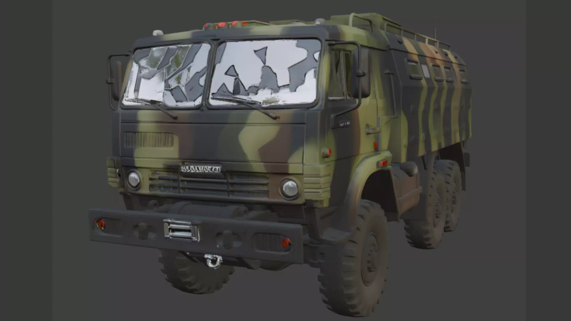 Damaged Military Truck 3D Model 3D model_0
