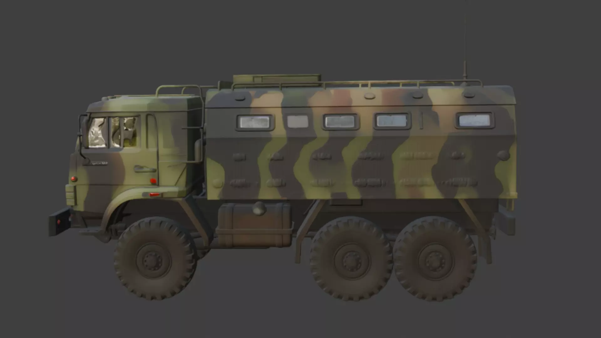 Damaged Military Truck 3D Model 3D model_1