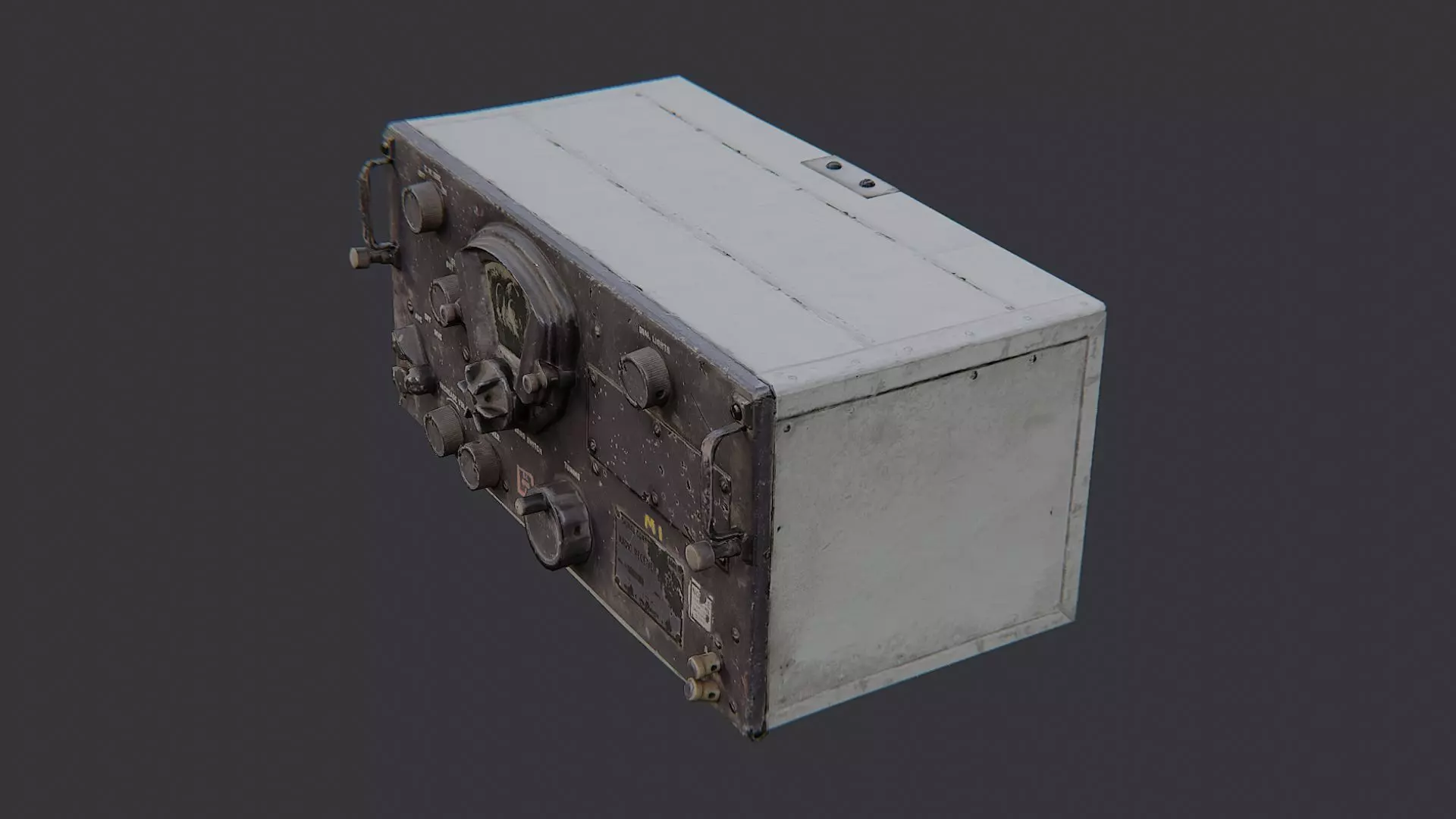 Vintage Military Field Radio Low-poly 3D model_3