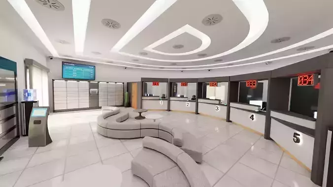 Post Office Interior V3 - Fully Equipped Commercial Environment