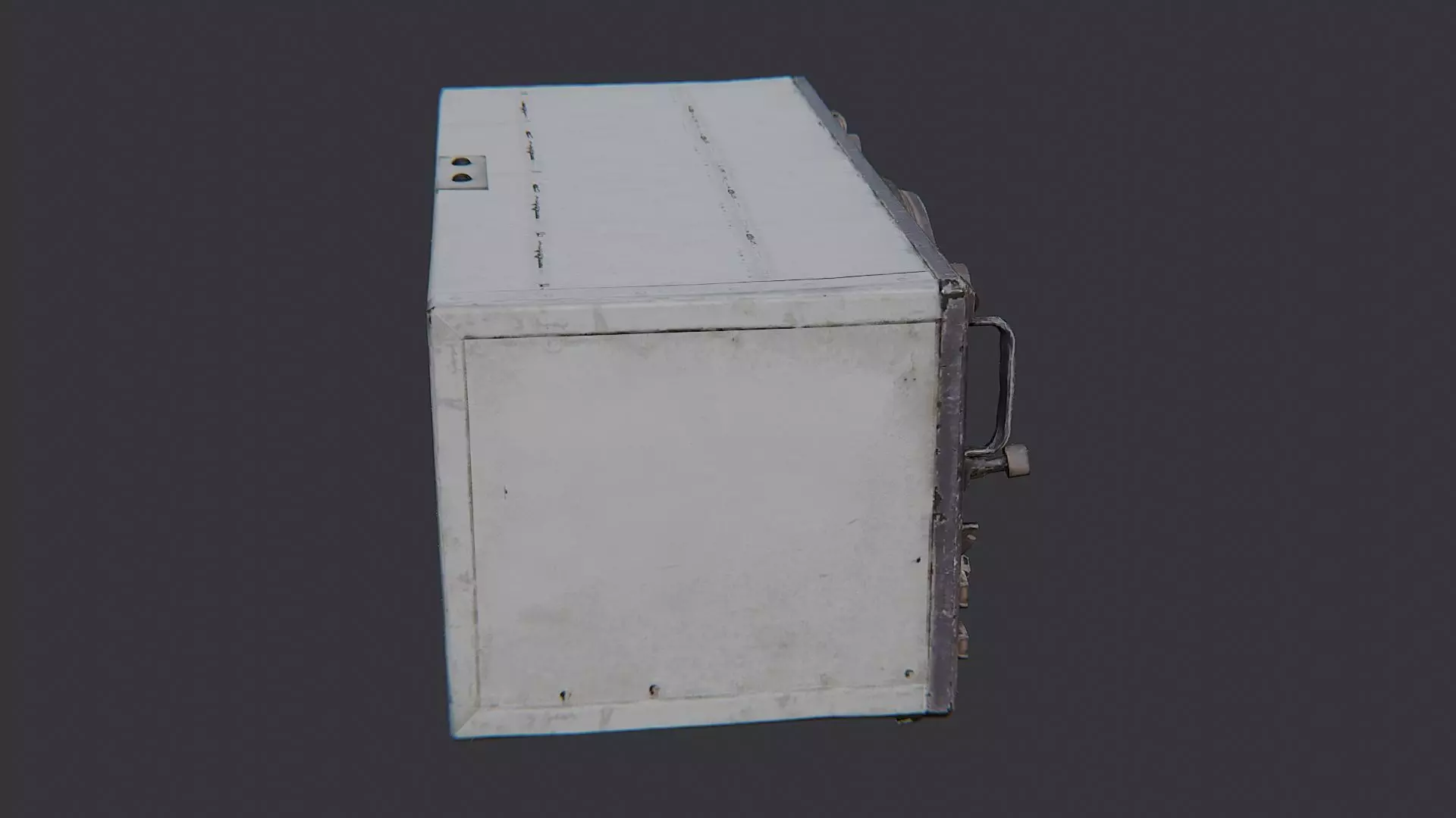 Vintage Military Radio Console Dark Low-poly 3D model_0