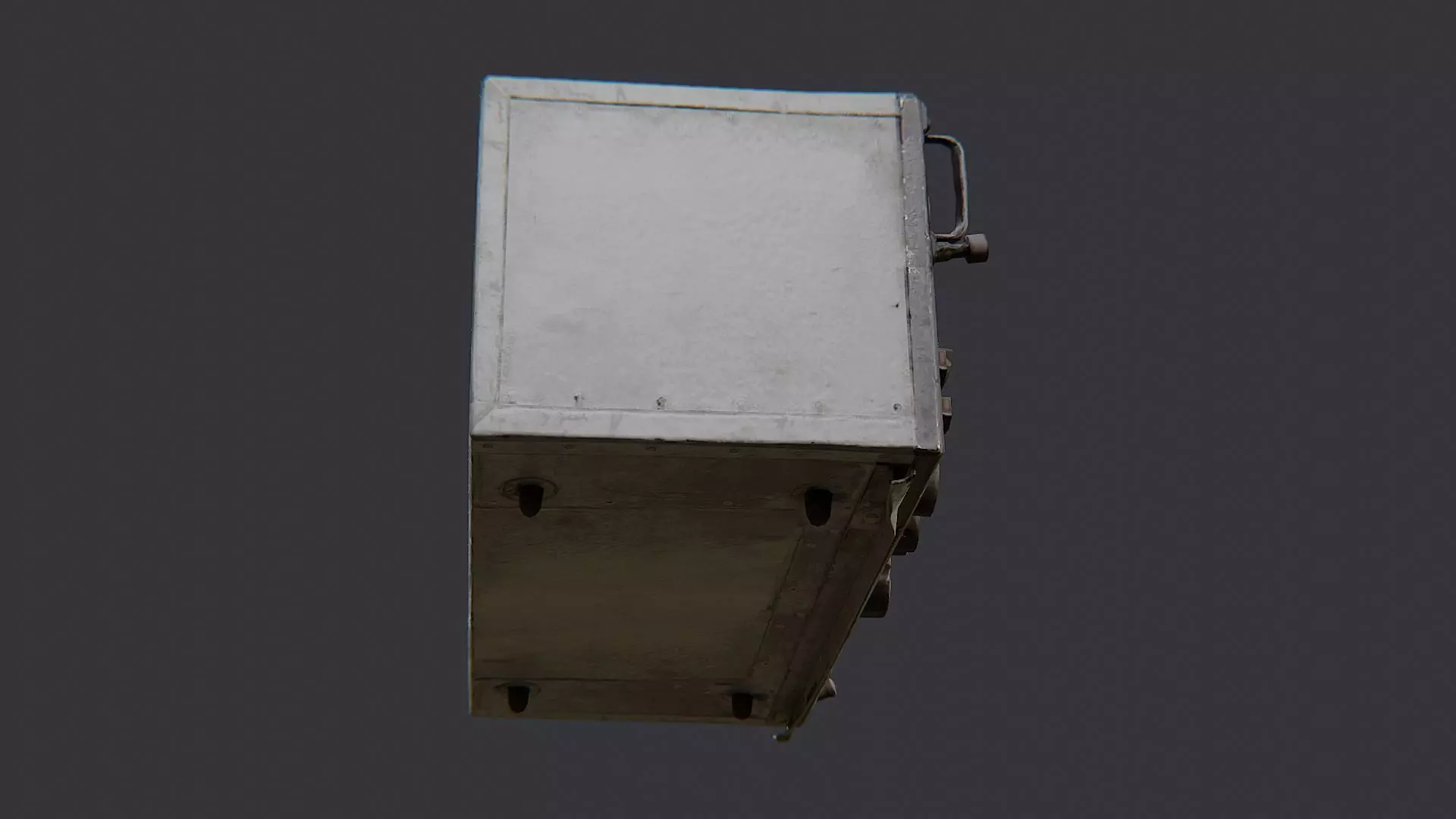 Vintage Military Radio Console Dark Low-poly 3D model_5