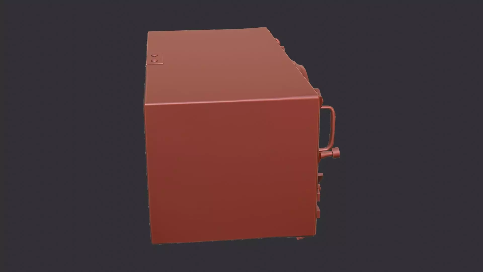 Vintage Military Radio Console Dark Low-poly 3D model_6