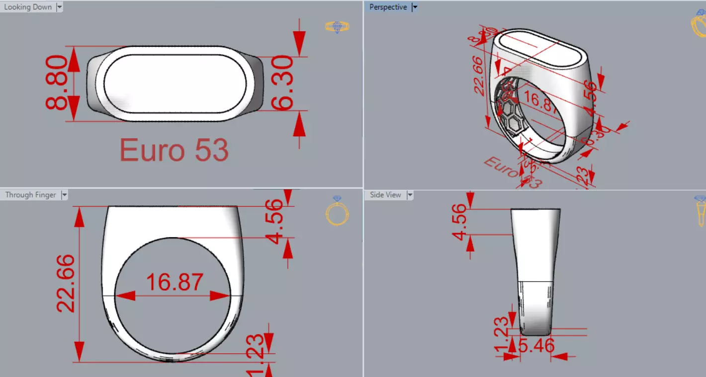 Rectangular Signet Ring with Black Enamel Stone mr0318 3D print model_17