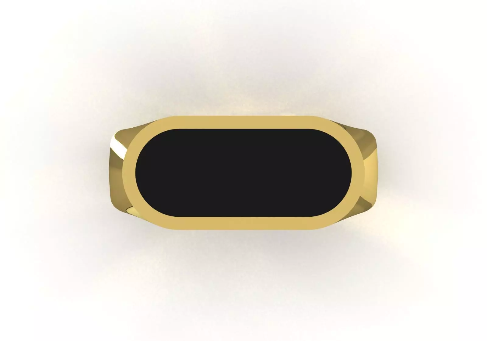 Rectangular Signet Ring with Black Enamel Stone mr0318 3D print model_4