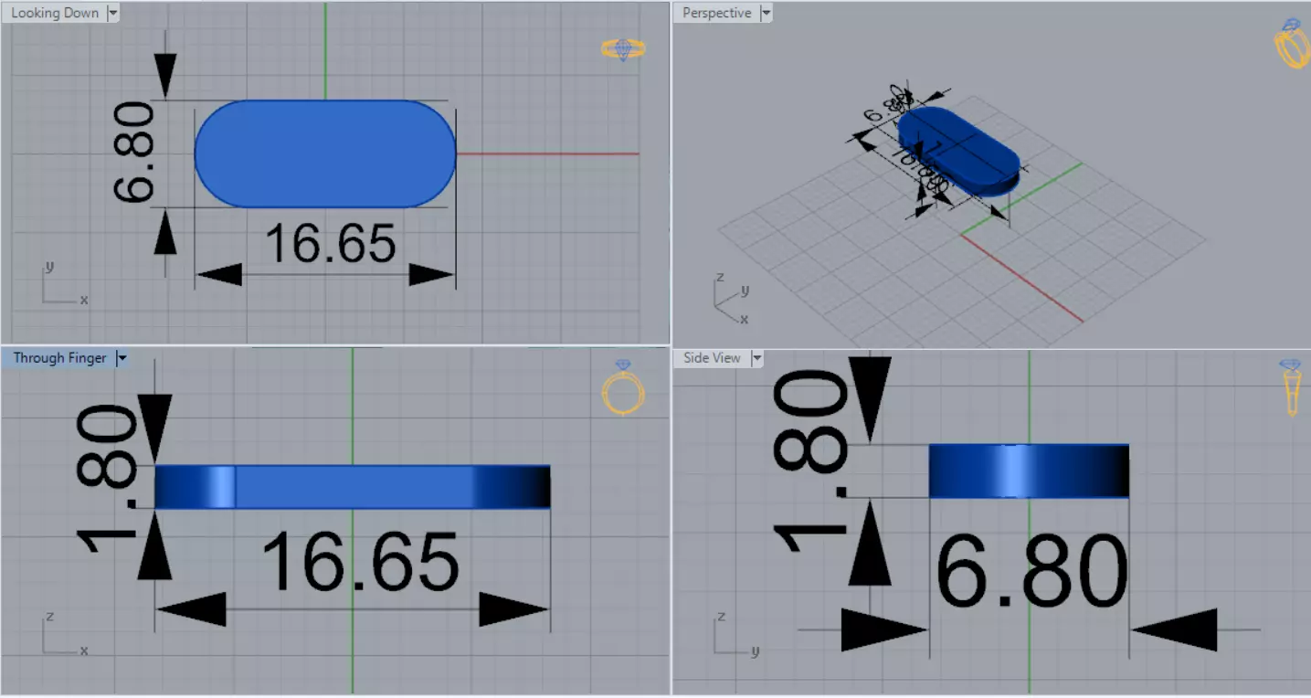 Rectangular Signet Ring with Black Enamel Stone mr0318 3D print model_10