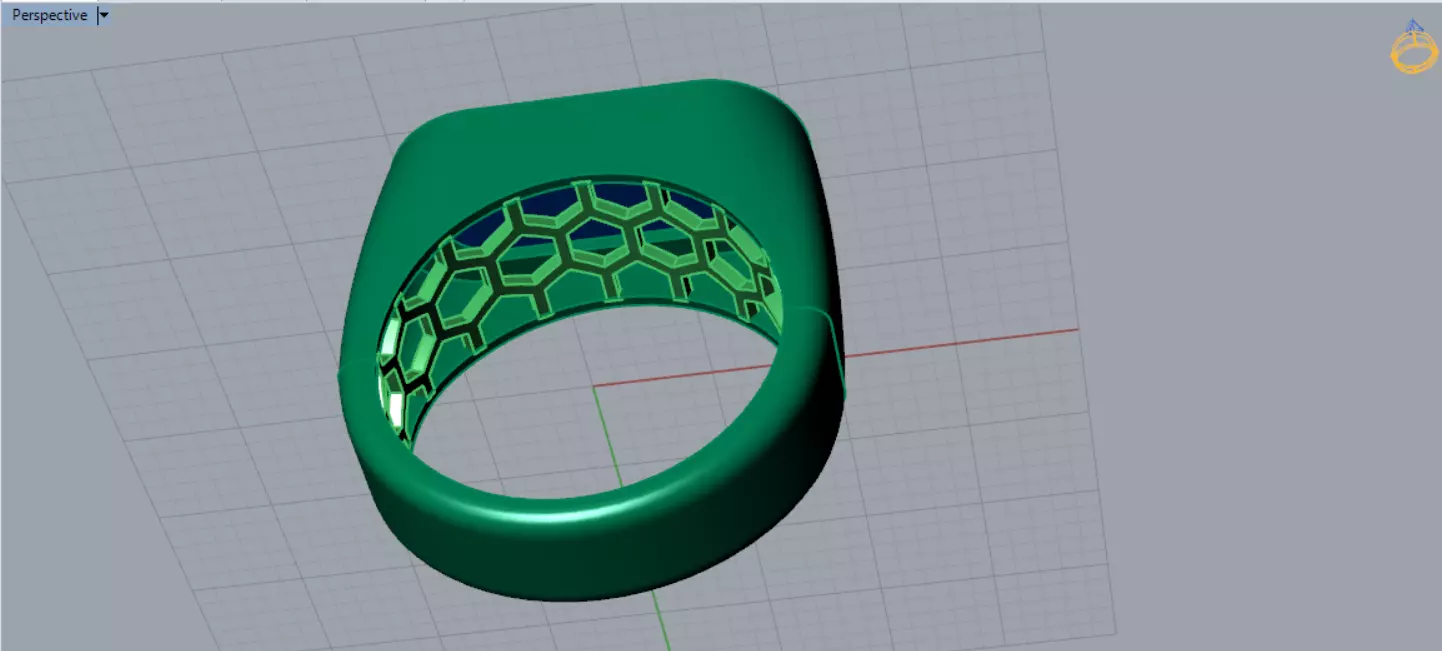 Rectangular Signet Ring with Black Enamel Stone mr0318 3D print model_9