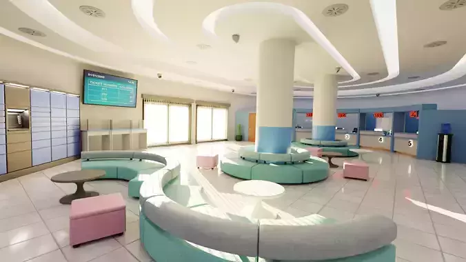 Post Office Interior V4 - Fully Equipped Commercial Environment