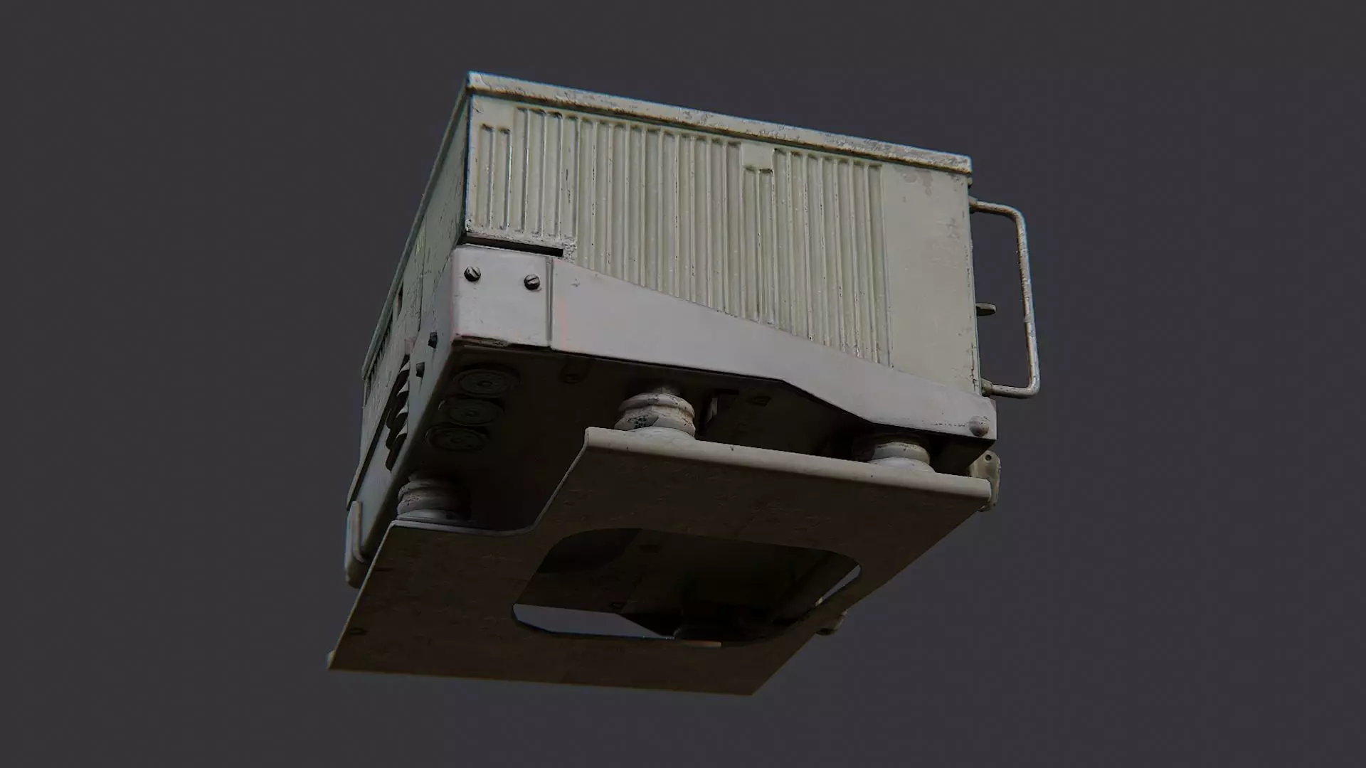 Vintage Military Radio Transceiver Low-poly 3D model_5