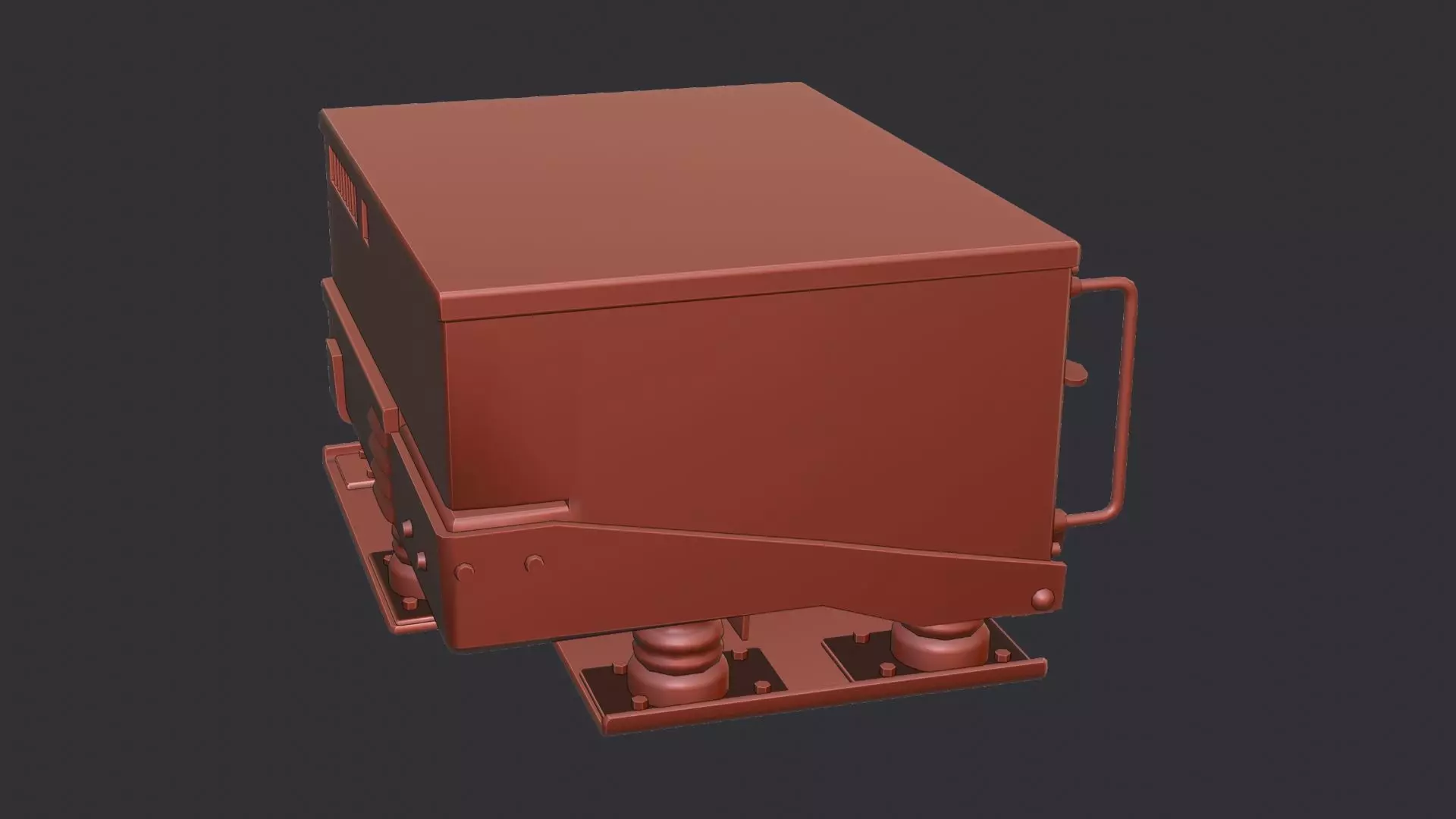 Vintage Military Radio Transceiver Low-poly 3D model_6