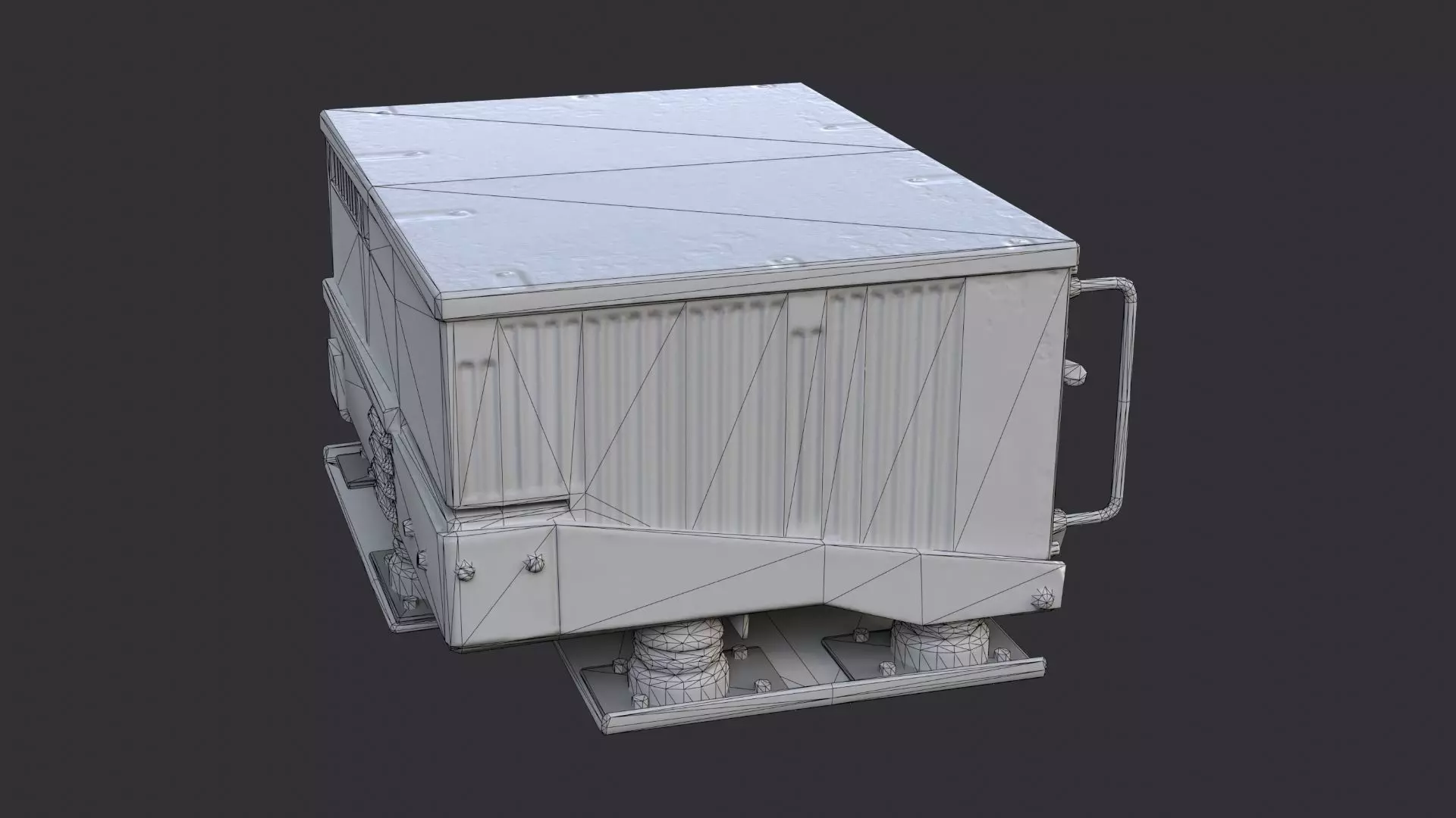 Vintage Military Radio Transceiver Low-poly 3D model_7