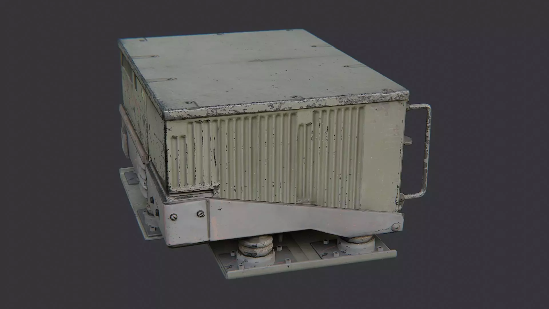 Vintage Military Radio Transceiver Low-poly 3D model_0