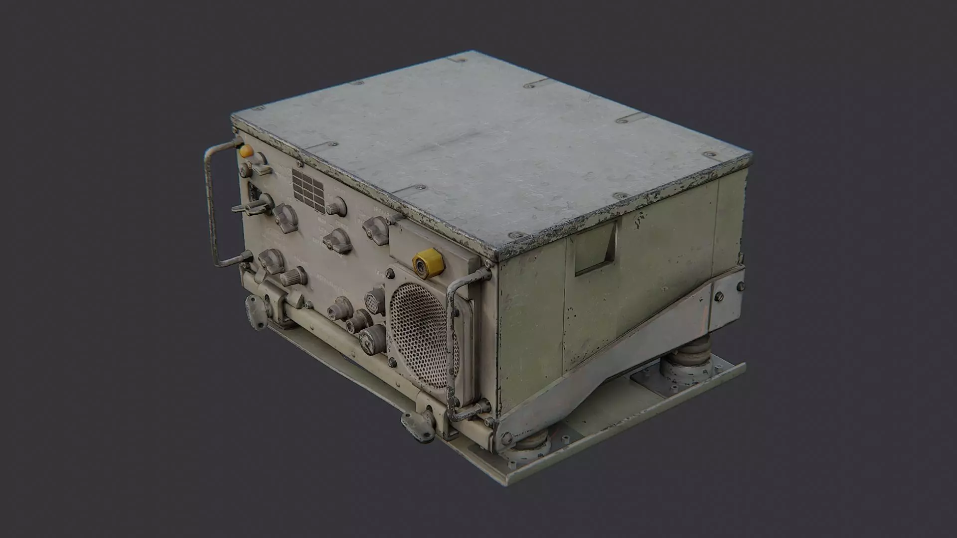 Vintage Military Radio Transceiver Low-poly 3D model_3